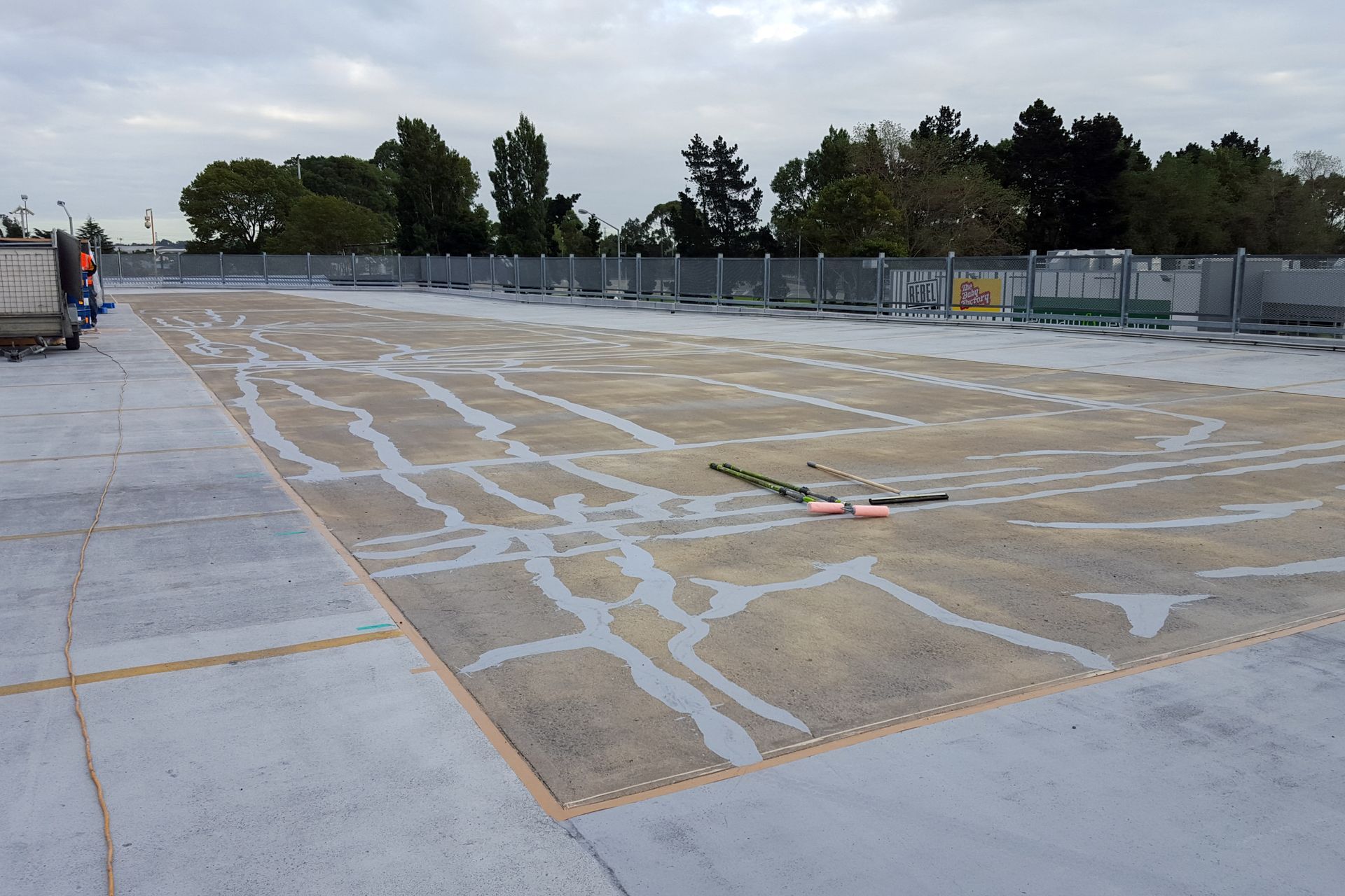 Concrete Crack Repair, Matacryl Membrane System, The Hub Hornby