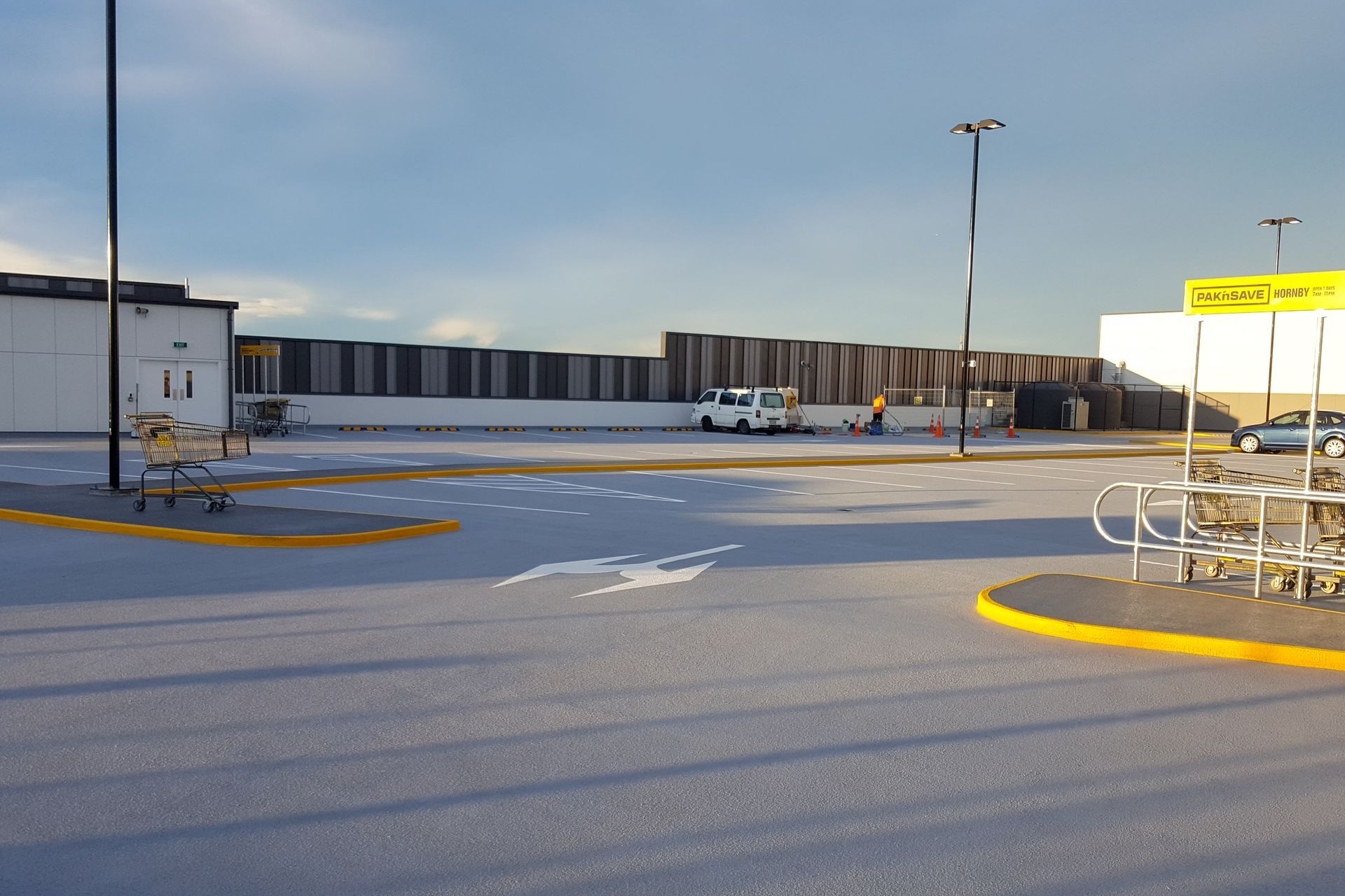 Completed Matacryl Carpark, The Hub Hornby