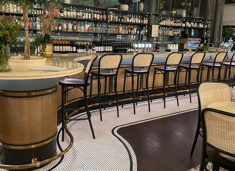 Joinery Accented with Antique Brass Mesh