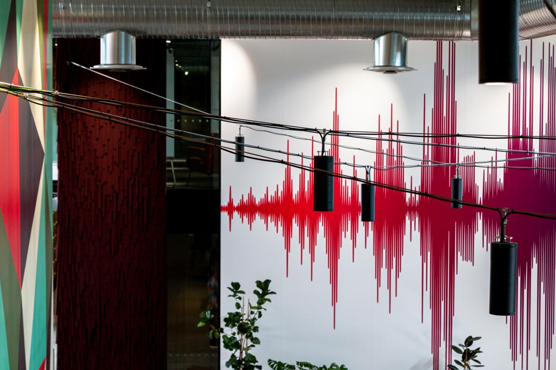 Catenary lighting - Mediaworks Auckland office space