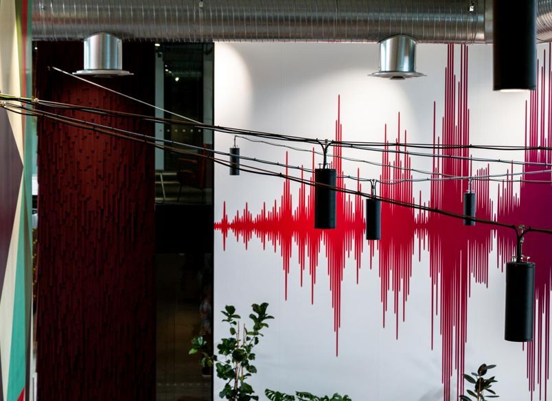 Catenary lighting - Mediaworks Auckland office space