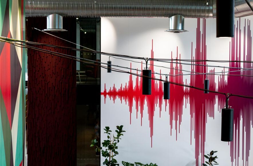 Catenary lighting - Mediaworks Auckland office space