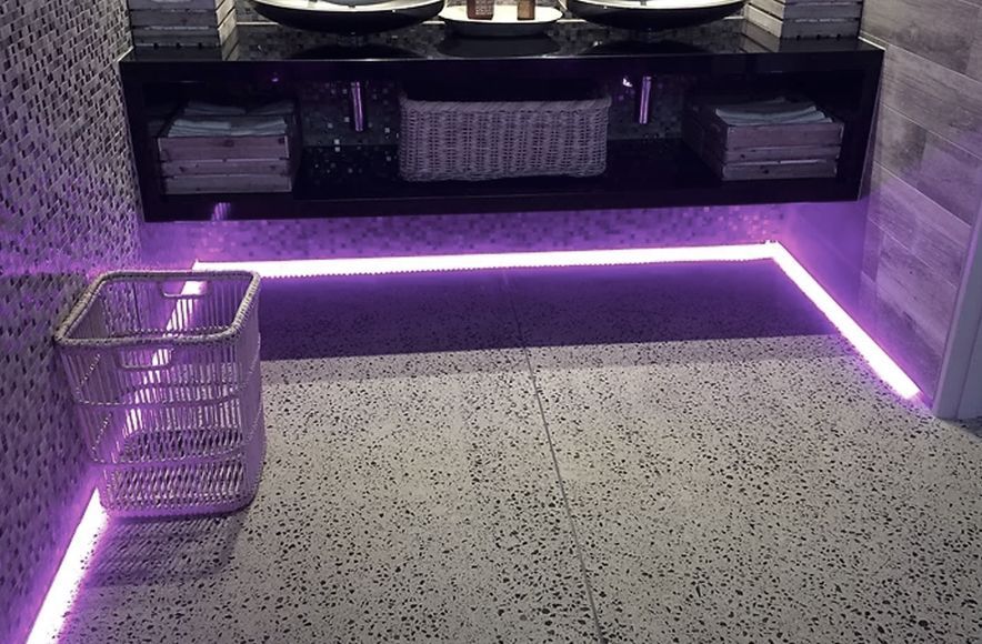 Ablution area with LED lighting