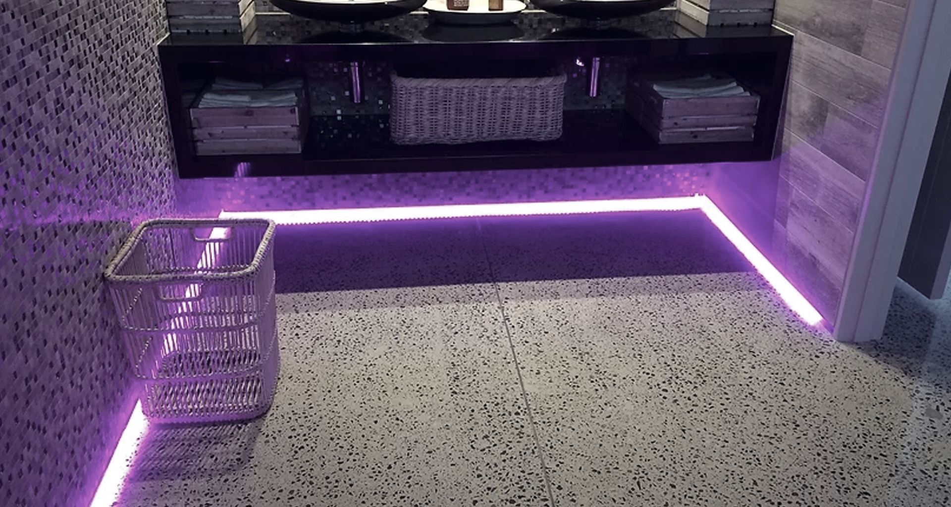 Ablution area with LED lighting banner