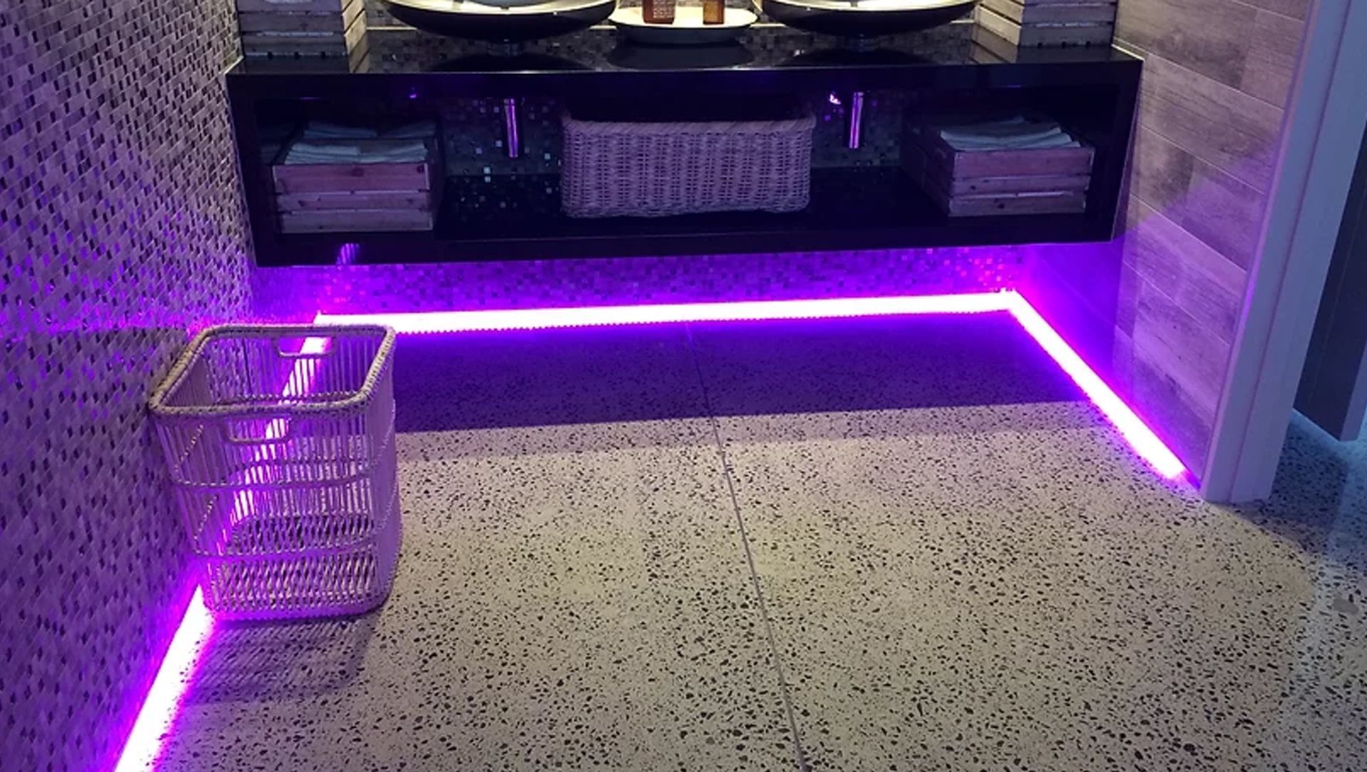Ablution area with LED lighting banner