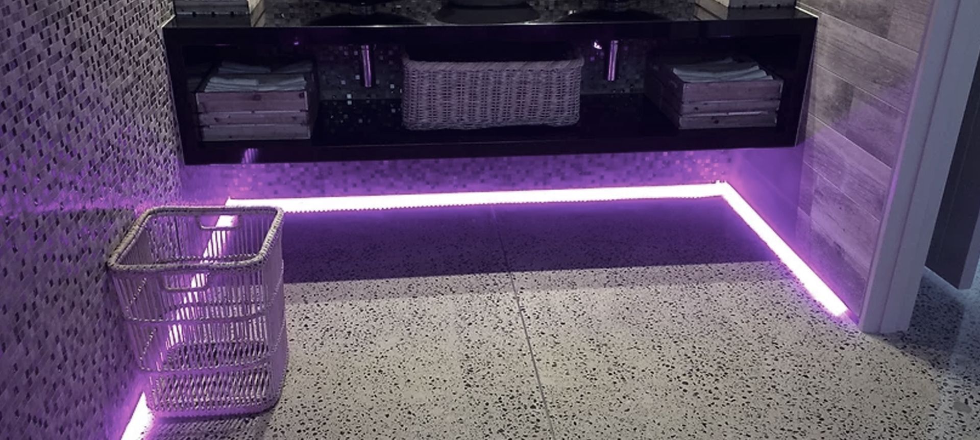 Ablution area with LED lighting banner