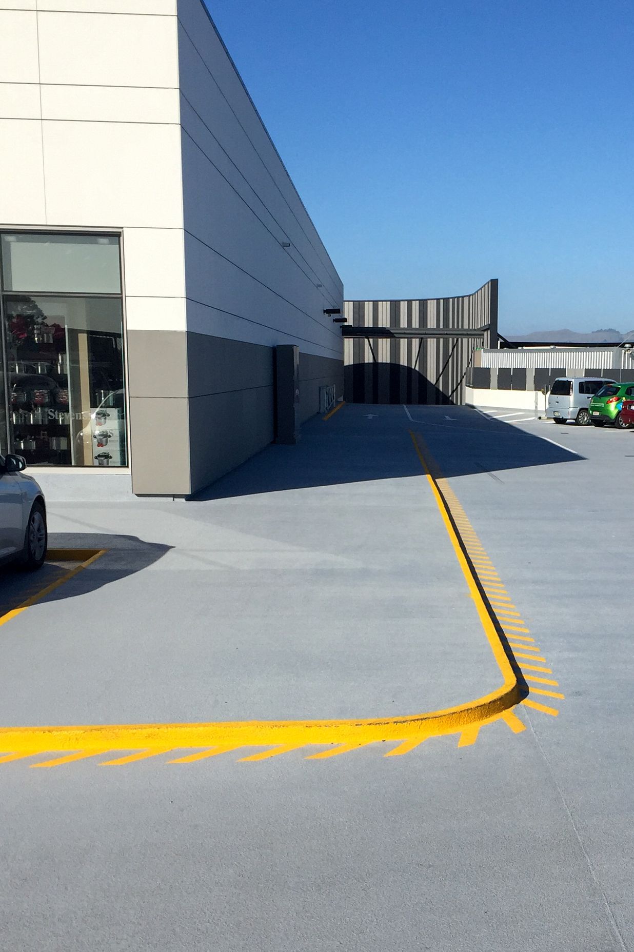 Completed Matacryl Carpark, The Hub Hornby