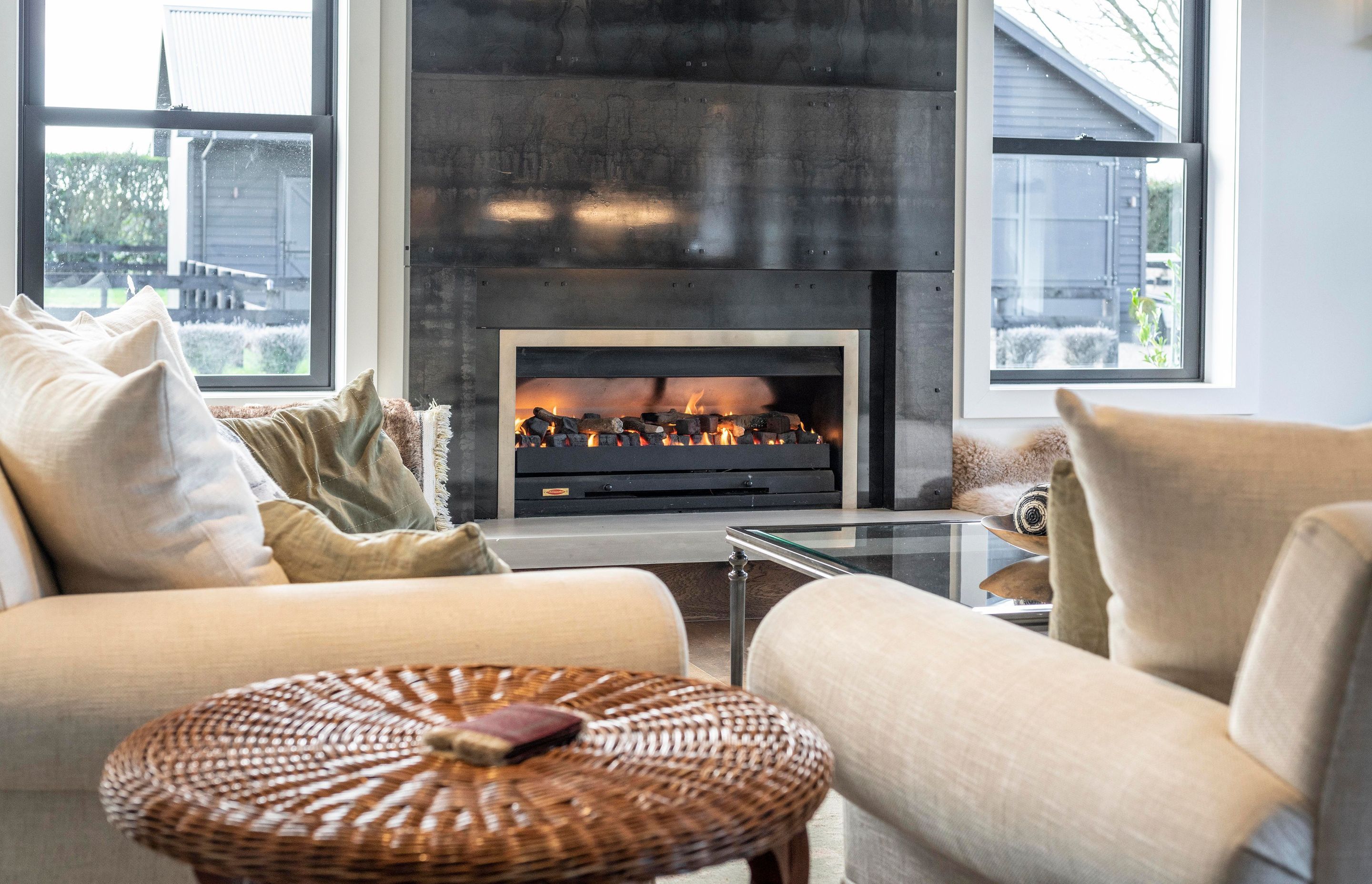 A comfortable formal lounge made even more so with a large fire for those chilly Waikato winter evenings.