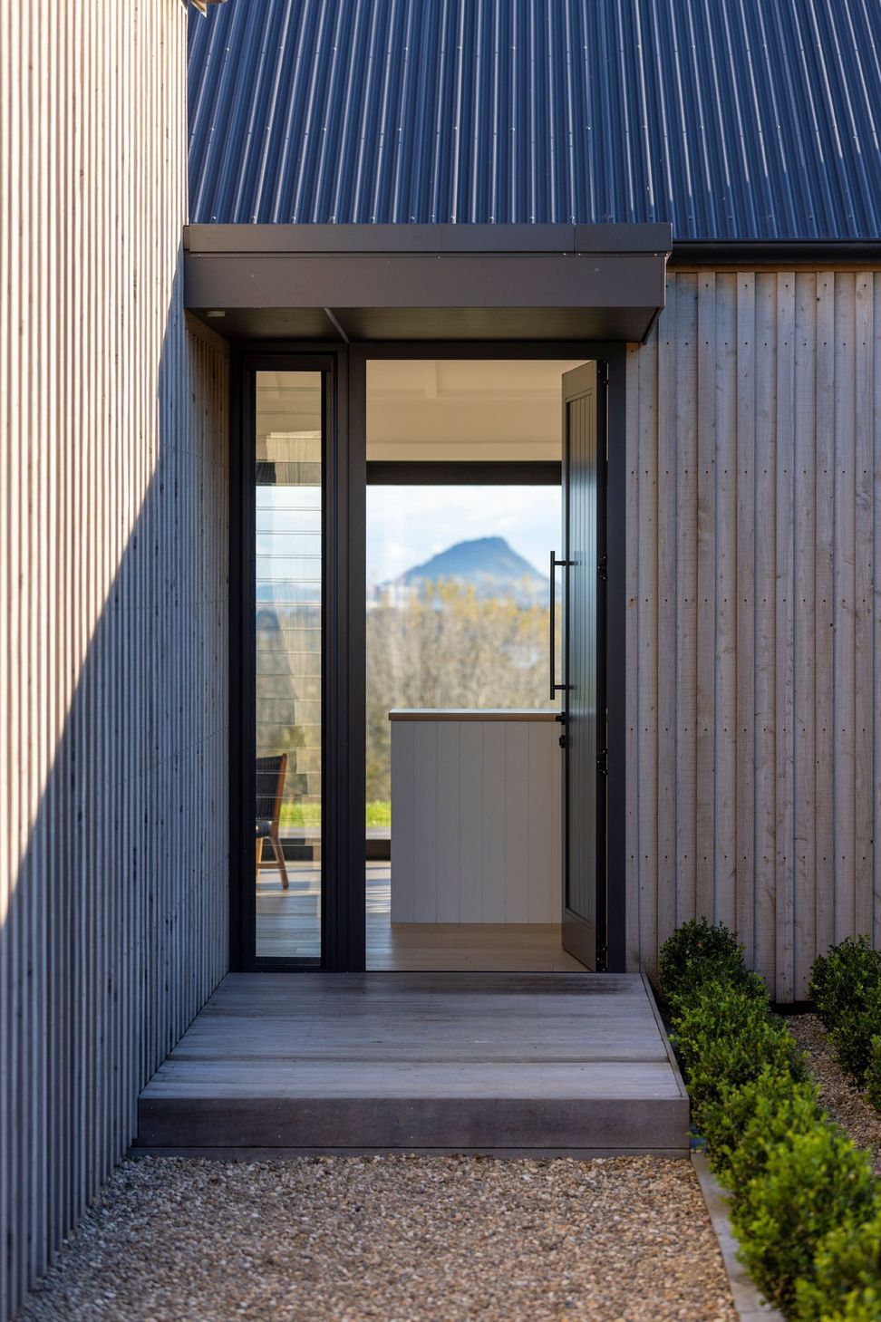 Through the front door you can see directly out to the view of Mount Maunganui and Tauranga Harbour.