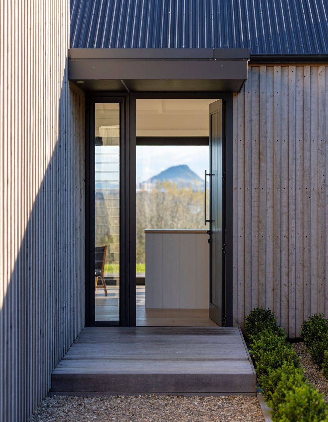 Through the front door you can see directly out to the view of Mount Maunganui and Tauranga Harbour.