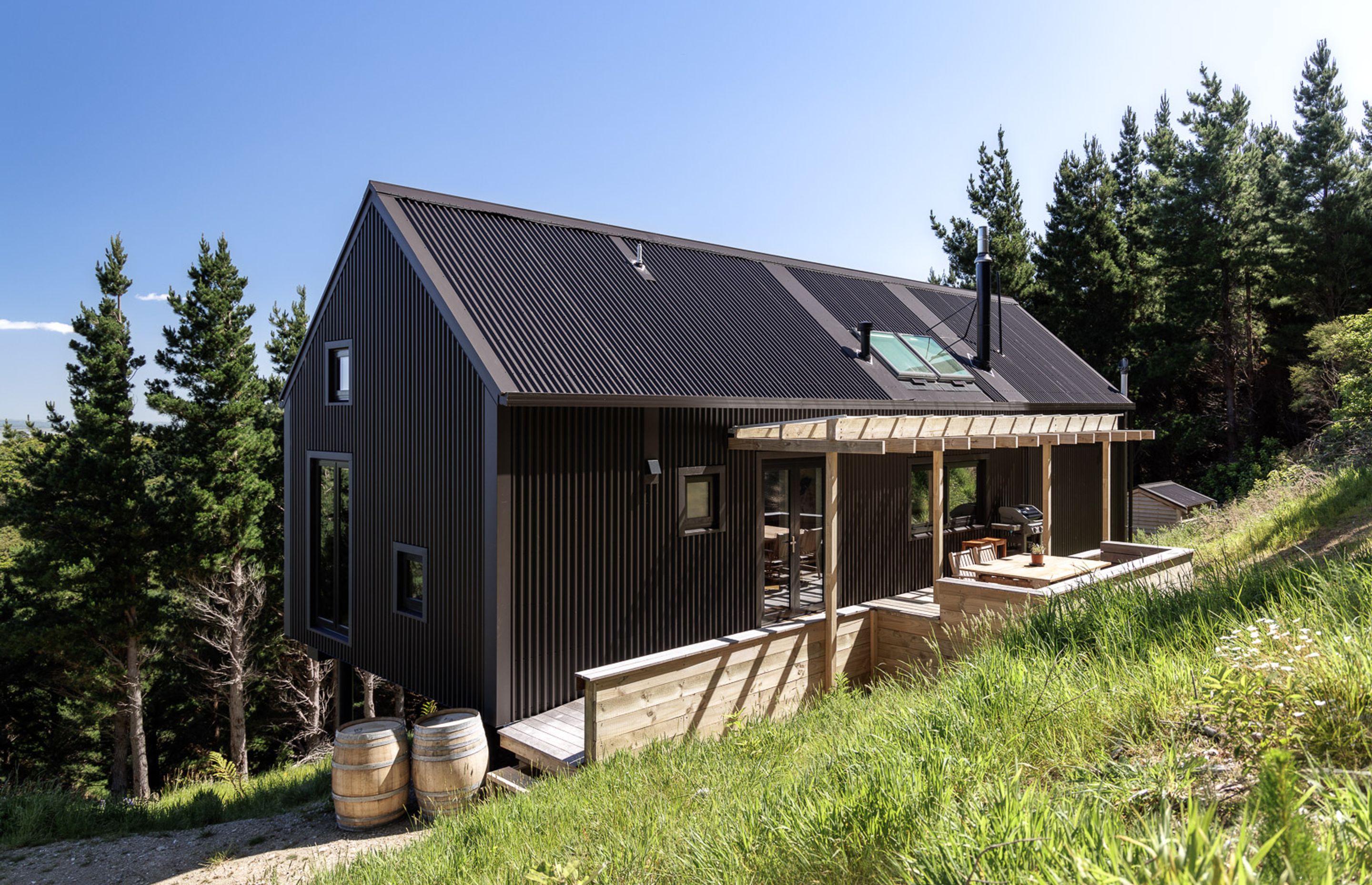 Outdoor living Deck and Pergola at the rear of the home