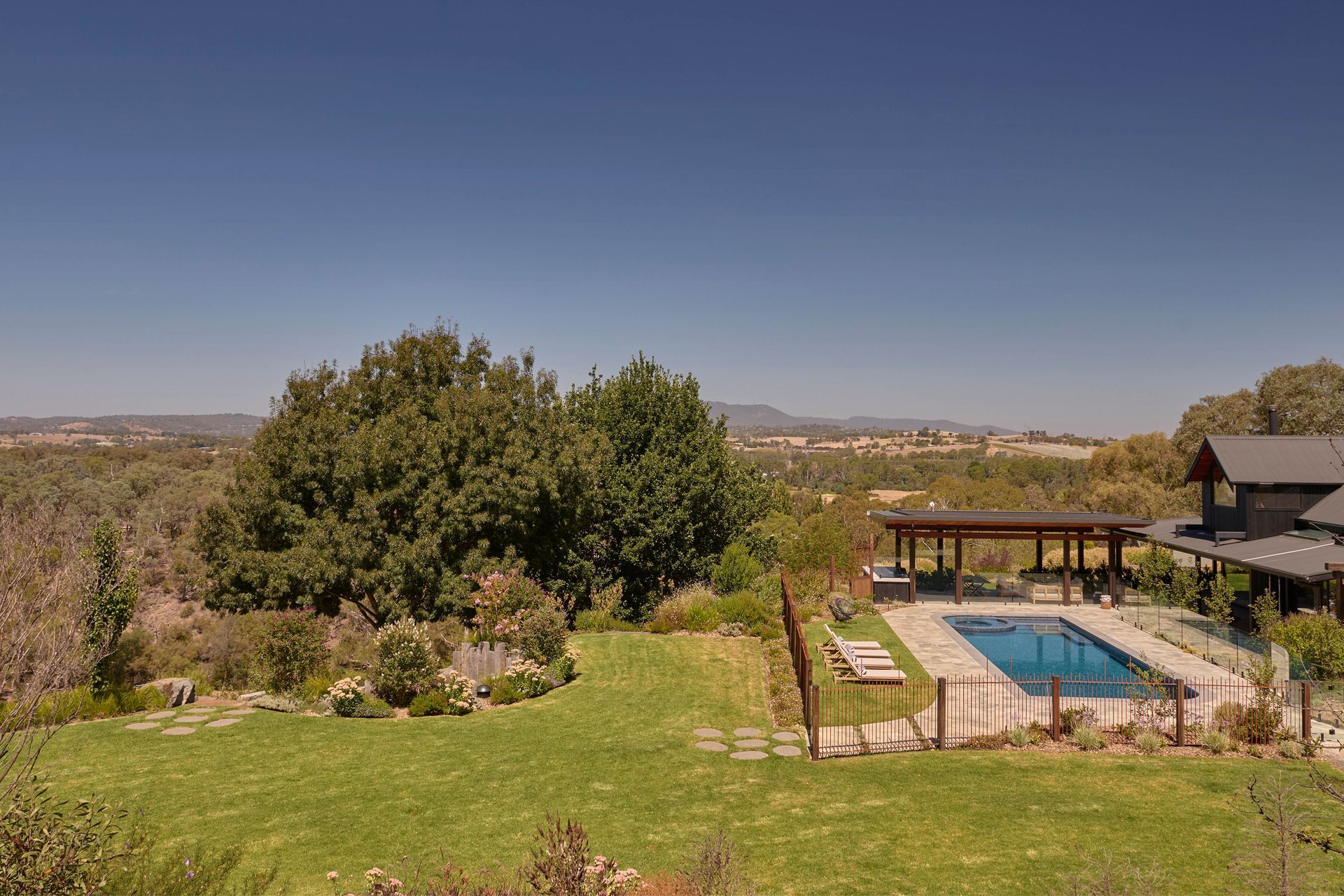 ‘When you first drive into the property, it gives expansive views of the Yarra Valley to the left, and then on the right is the cityscape in the distance; says Josh.