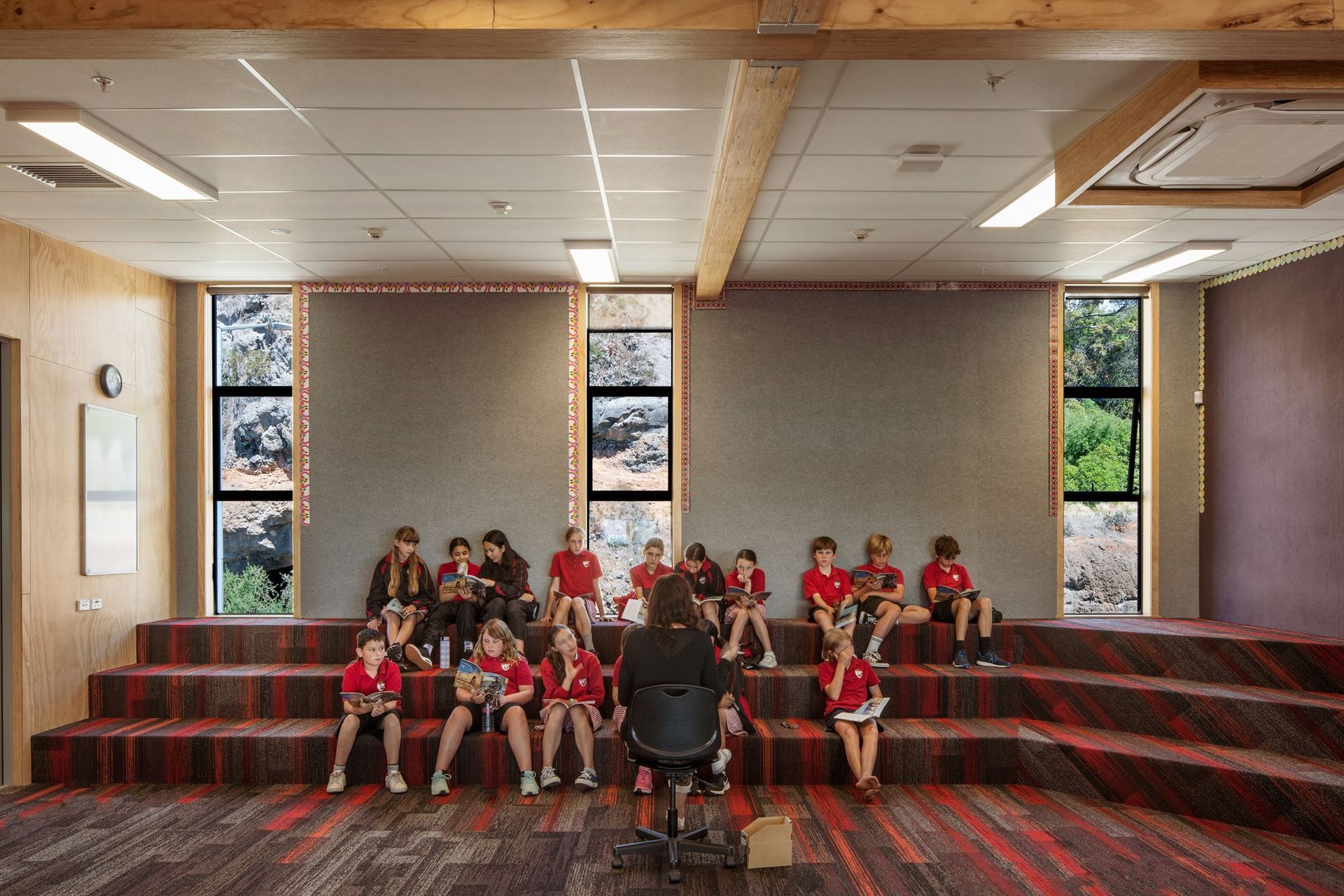 The school board had several functional requirements for the school which included the provision of agile spaces that could accommodate a variety of learning arrangments.