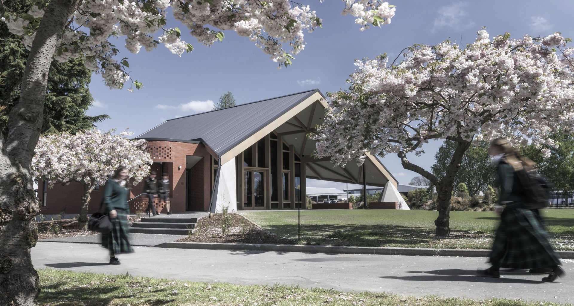 Te Ao Marama Whare (Rangiora High School Cultural Learning Center) banner