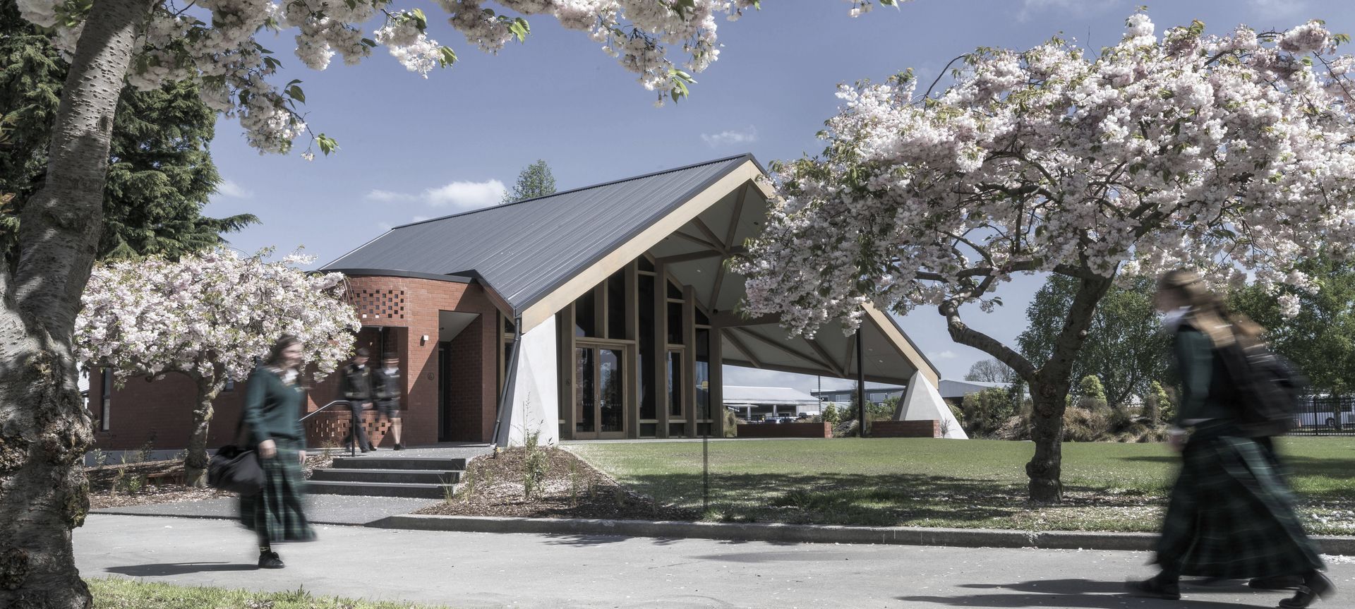 Te Ao Marama Whare (Rangiora High School Cultural Learning Center) banner