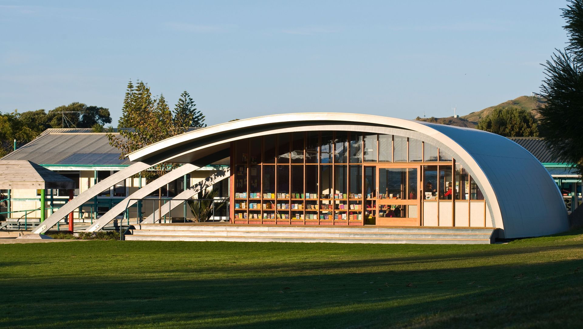 Wainui Beach School Library banner