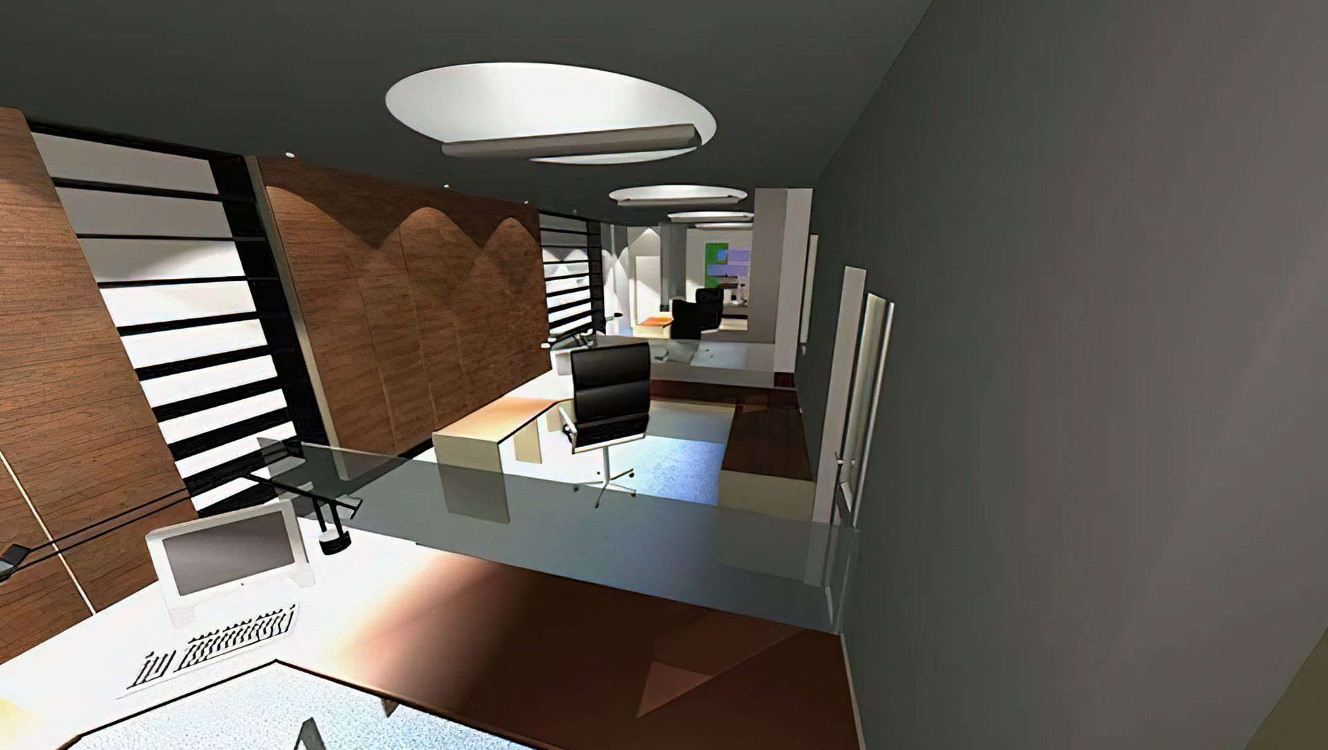 Interior office planning in the 1930-1950's heavily modified Verge Terrace