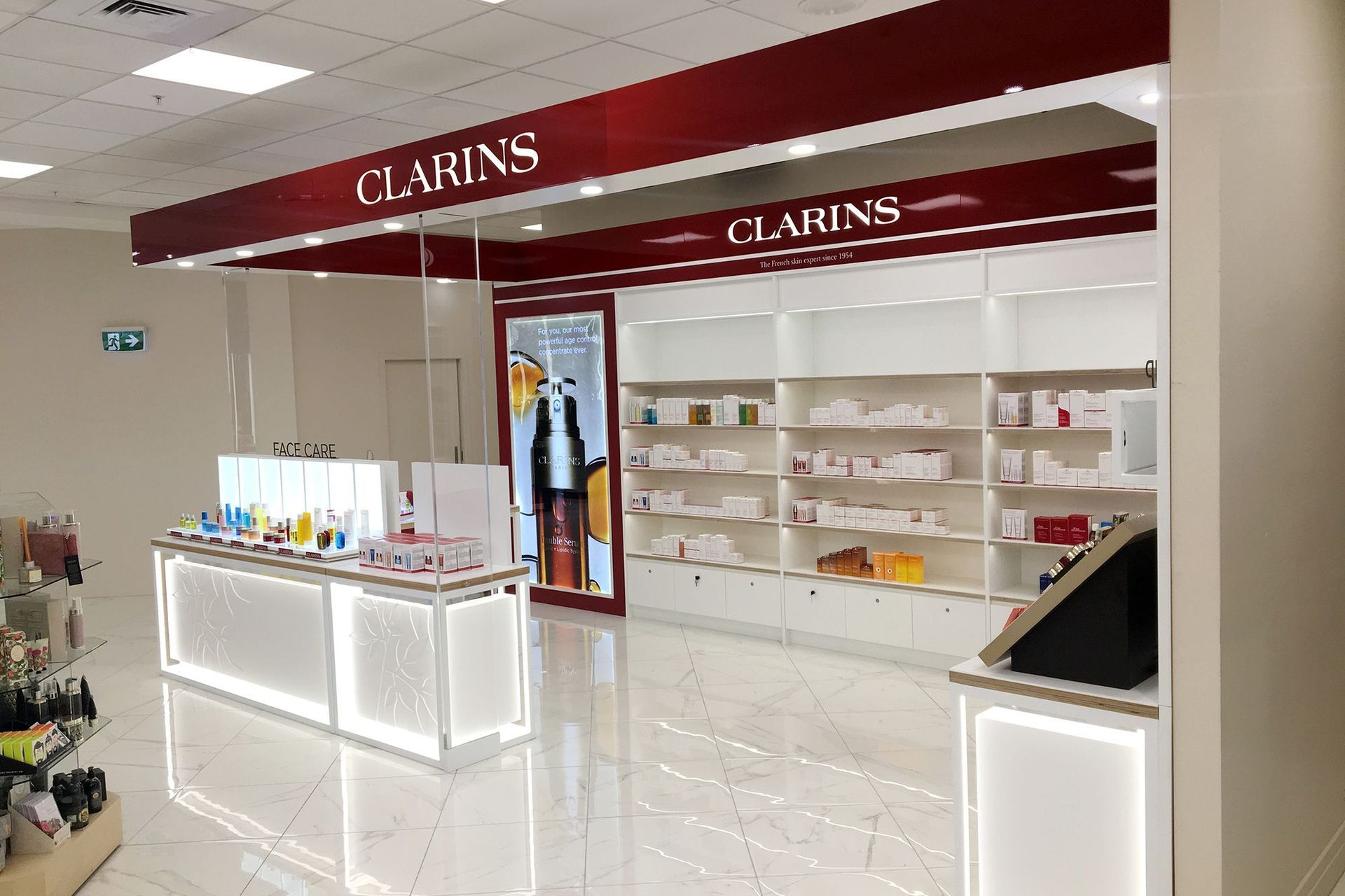 Clarins shop fitout, Dunedin