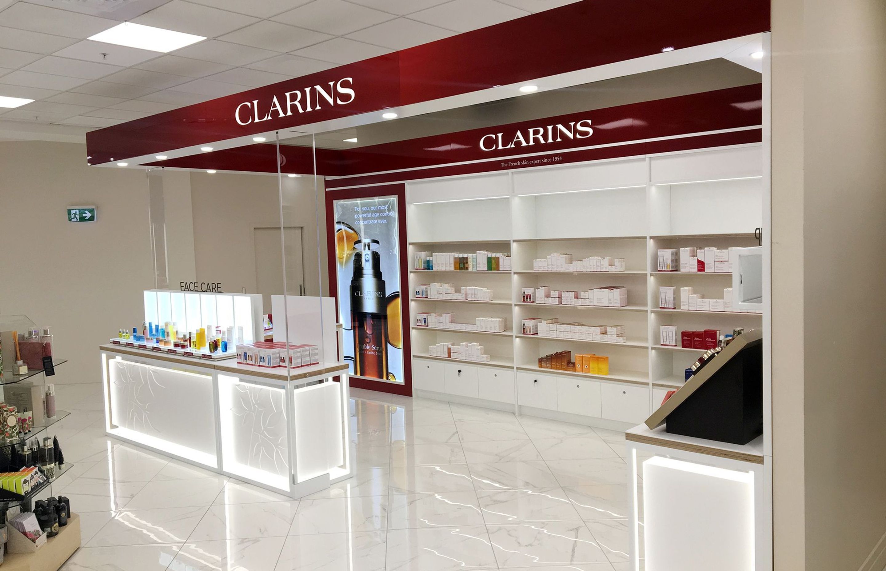 Clarins shop fitout, Dunedin
