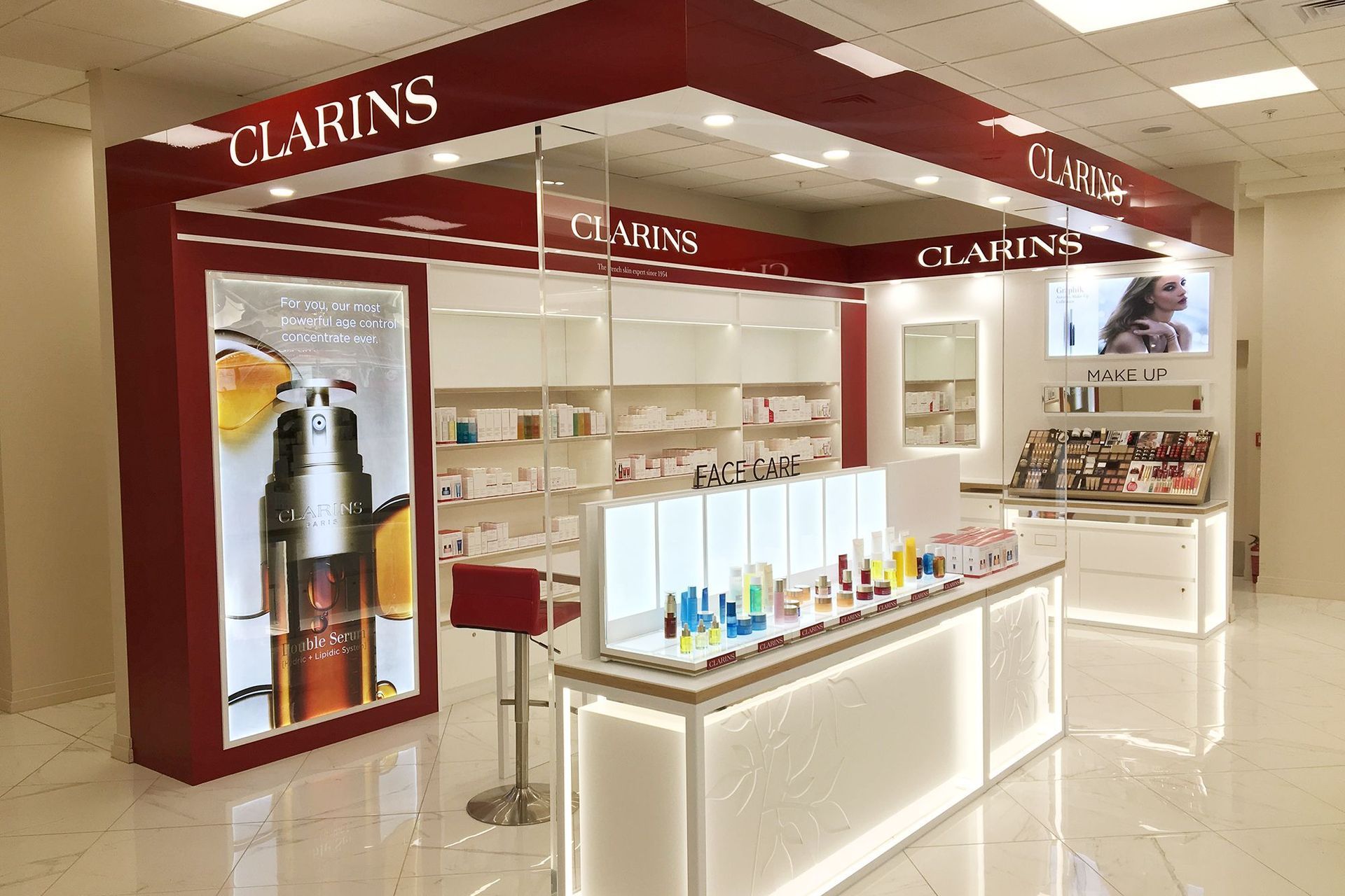 Clarins shop fitout, Dunedin