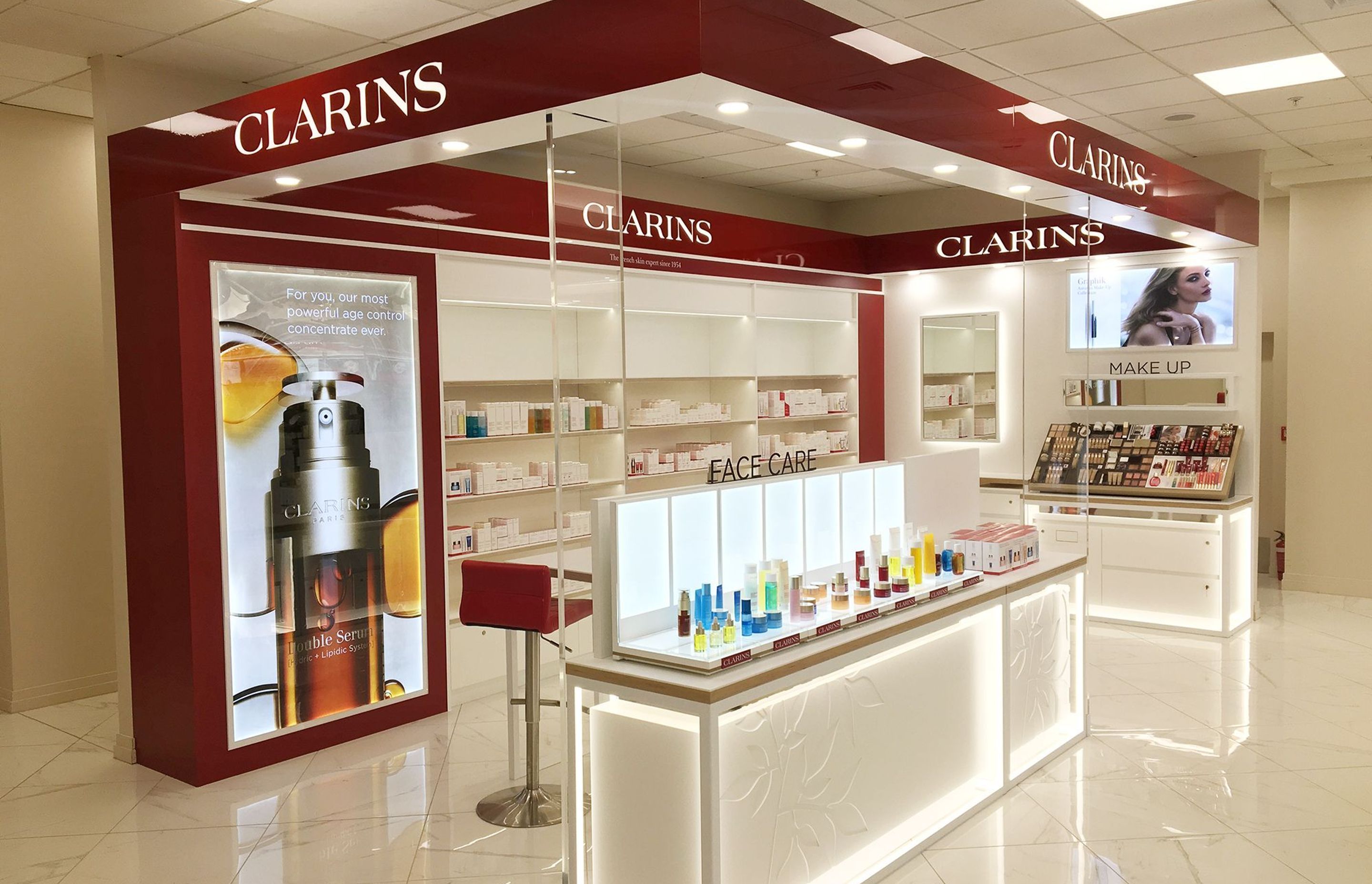 Clarins shop fitout, Dunedin