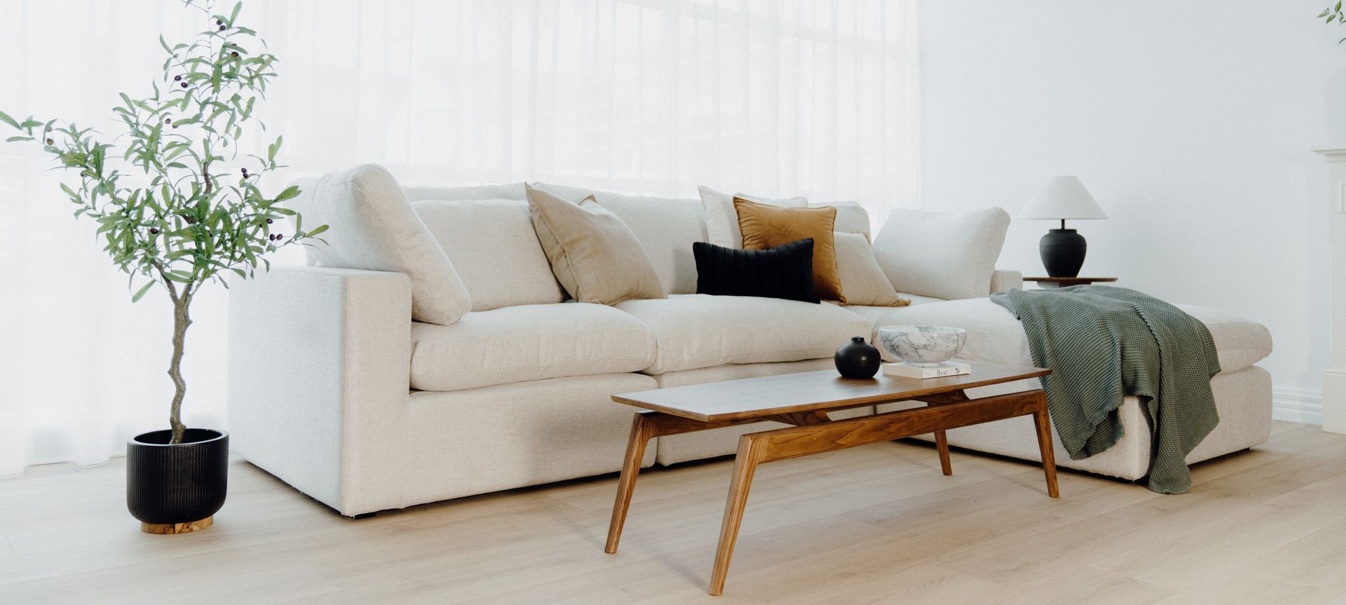 The Quickstep Flooring provides a neutral palette to stage the beautiful Capulet pieces