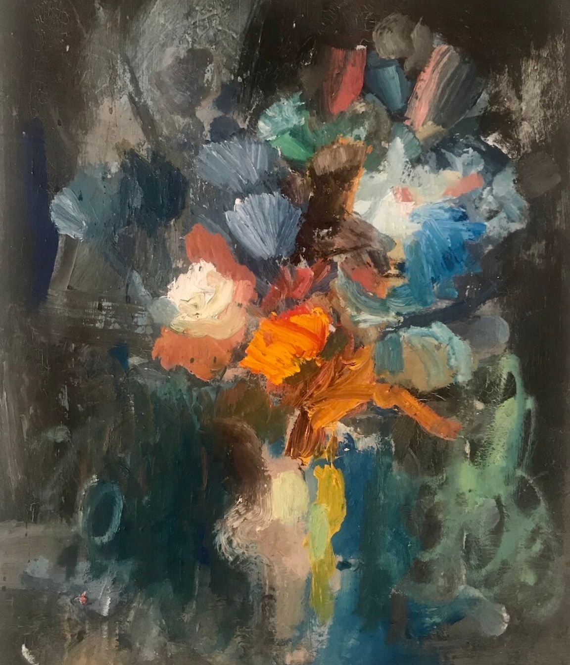 Still life with Flowers 2018, 750x640mm Oil on canvas.