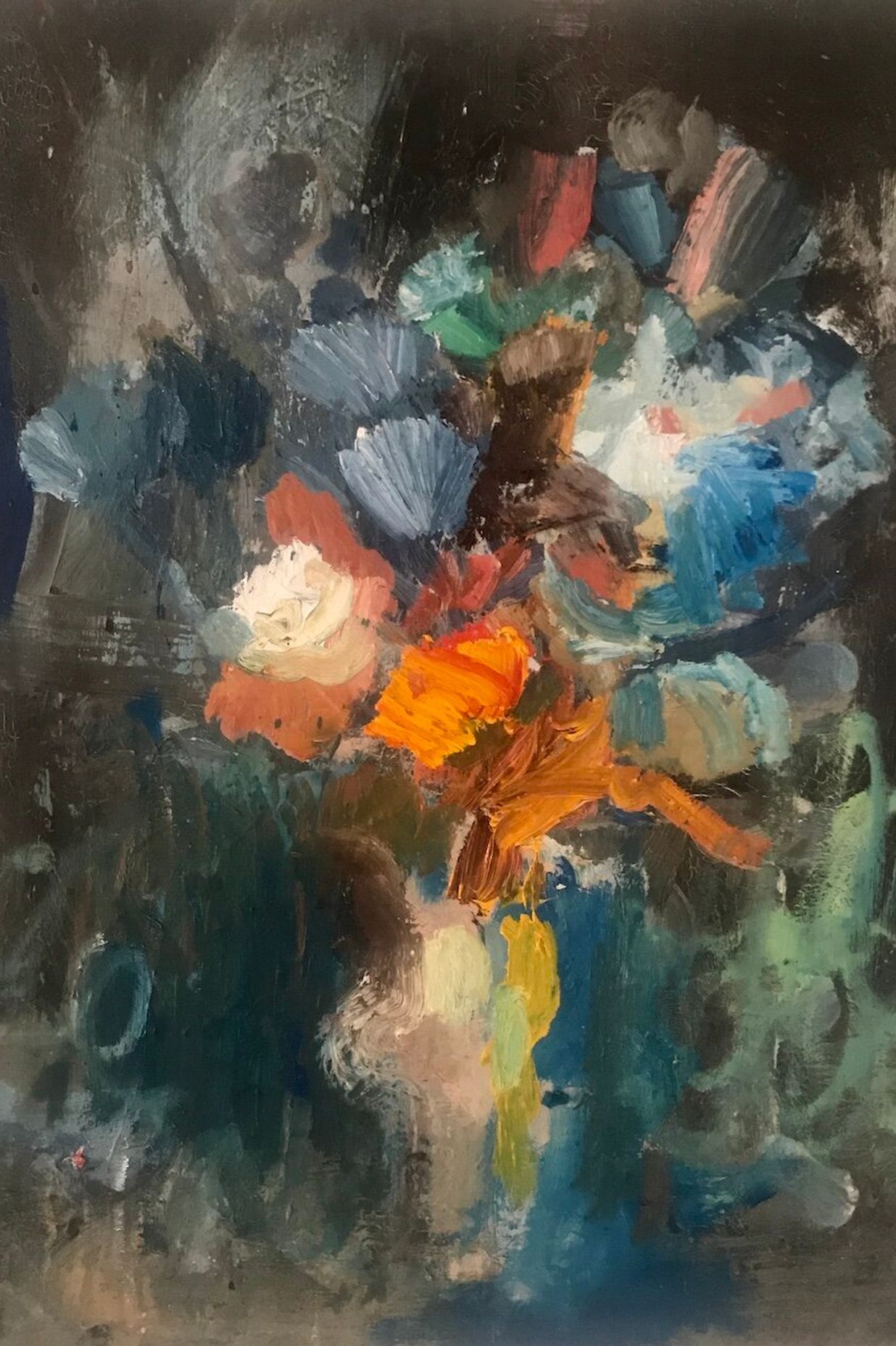 Still life with Flowers 2018, 750x640mm Oil on canvas.