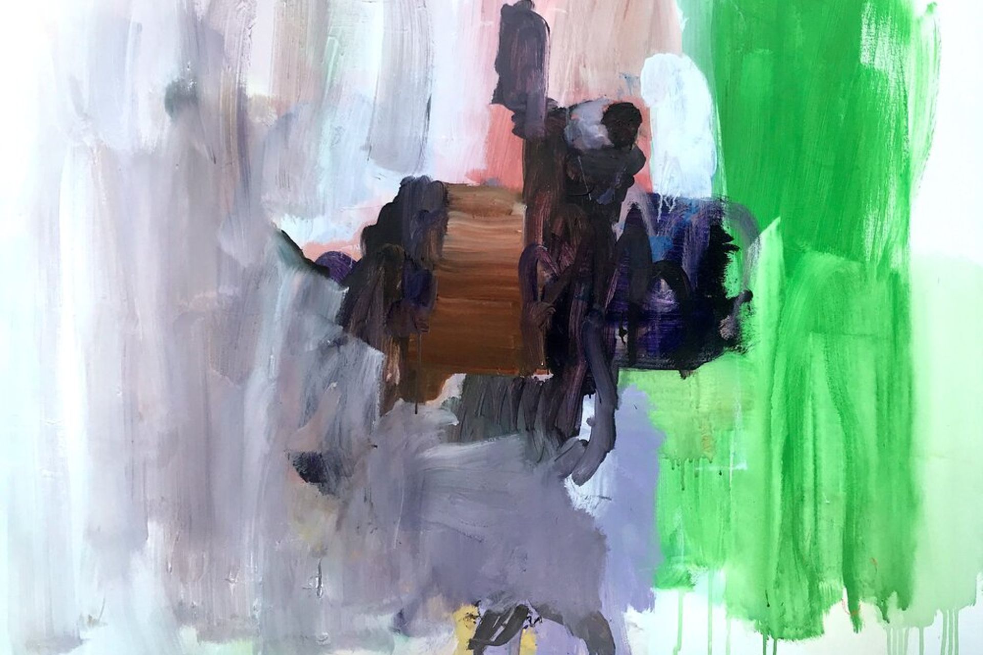 Chasing Green.2019. acrylic on canvas 1000mmx1200mm. On-Show - Enquiries- / https://nzartsite.com/gallery/jox06.html