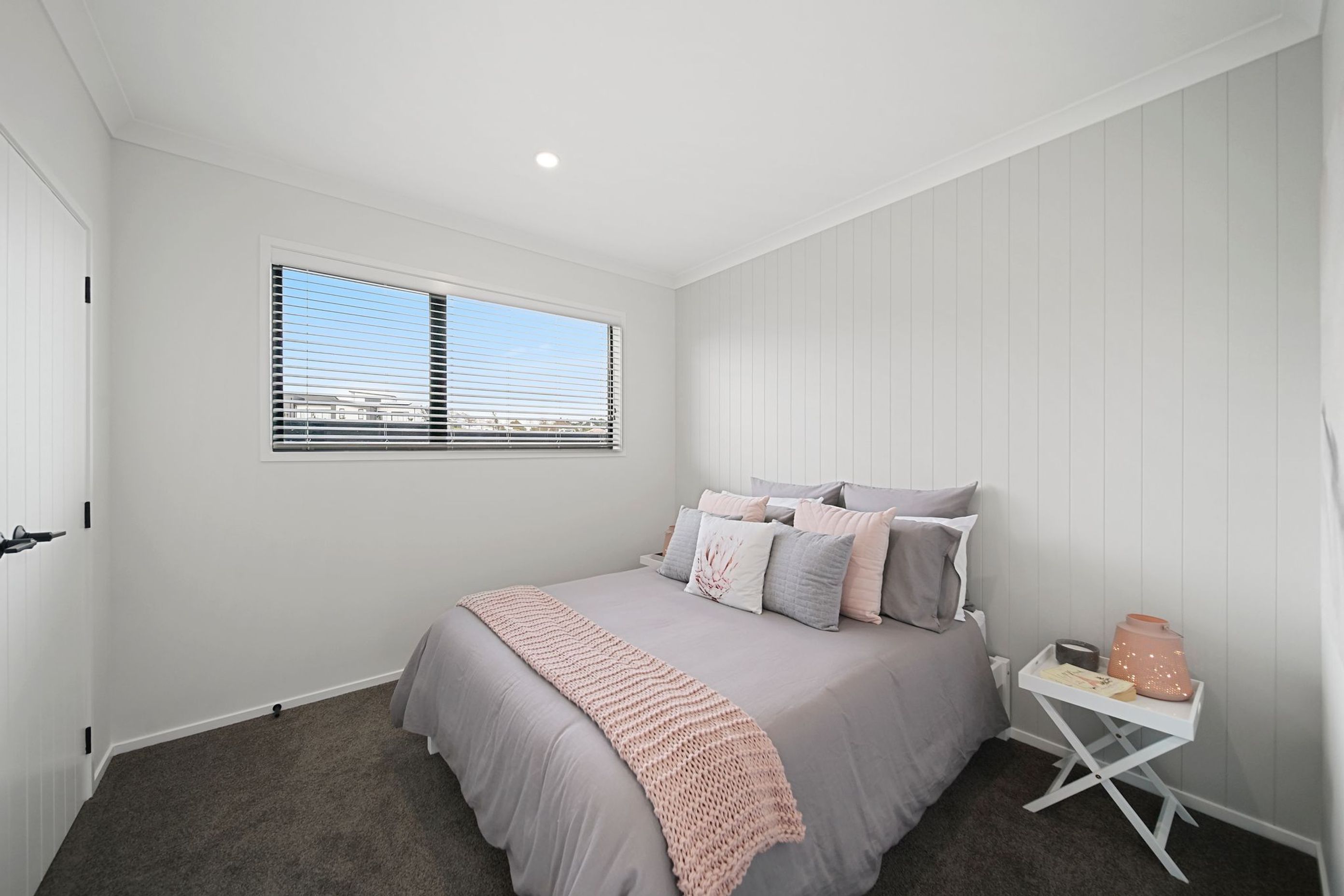 Bedroom with feature wall