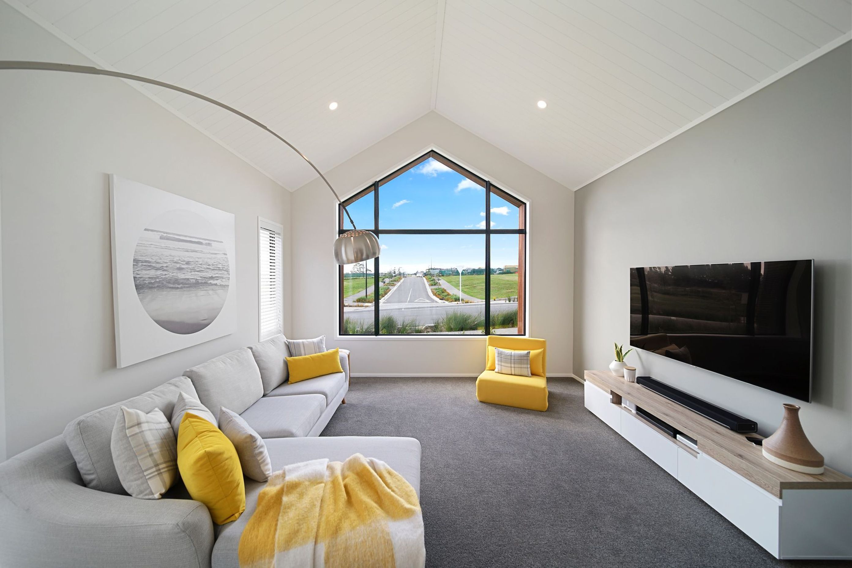 Lounge room with large viewing window
