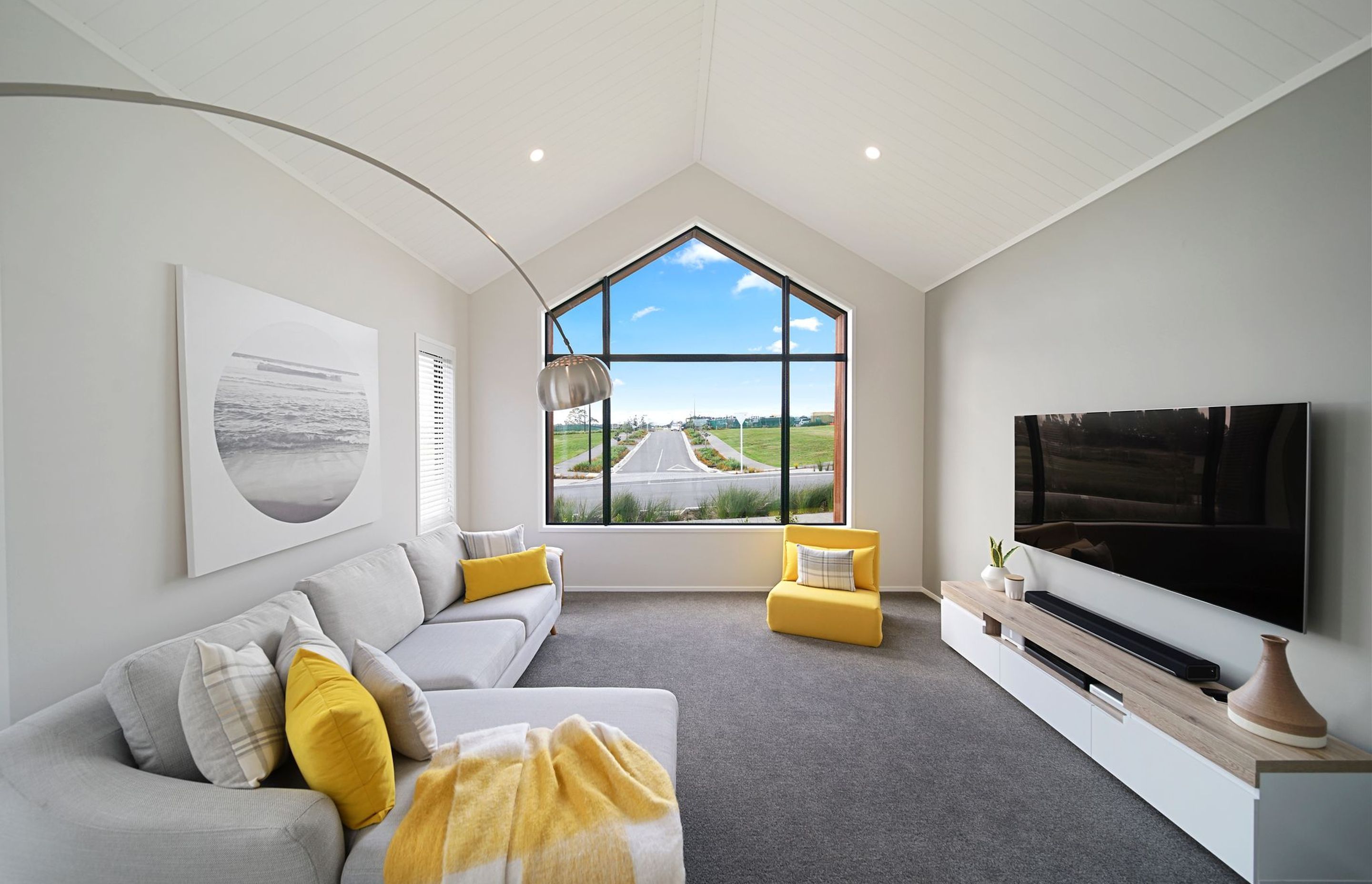 Lounge room with large viewing window