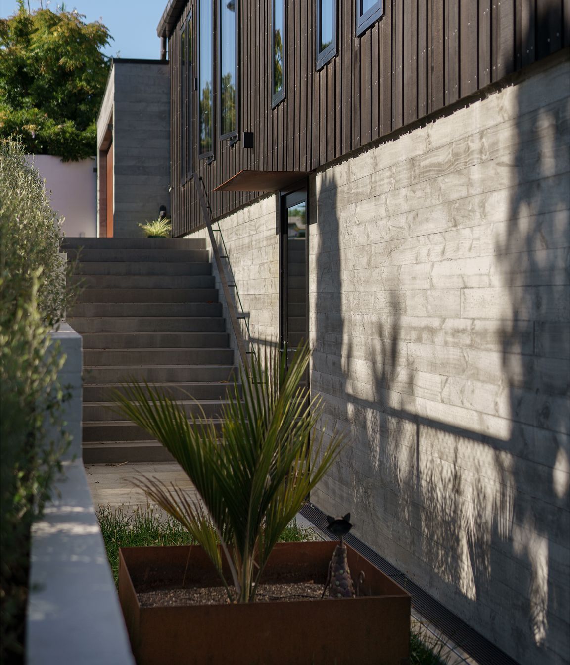 The house was positioned so a driveway could fit down the side, in case of future development of the large site.