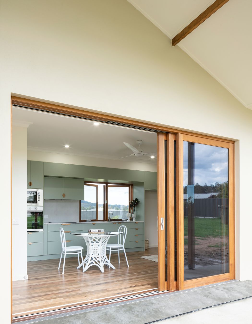 High performance glazing is key to an energy efficient home. Timber framing and double glazing substantially reduce heat transfer in or out in weather extremes. LowE and tinting reduce summer heat incursion. Photo:®Angus Martin