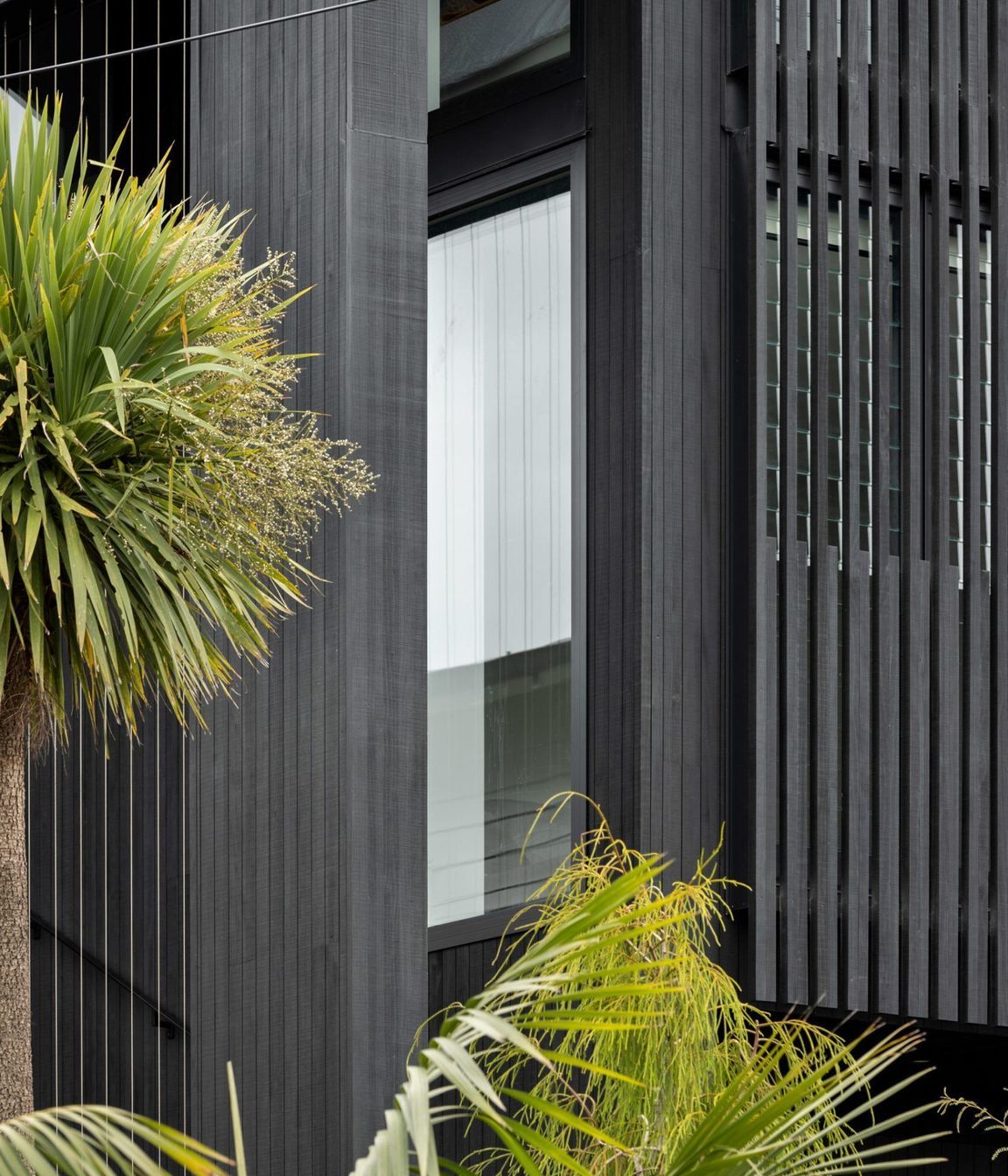Timber batten screening gives added privacy.