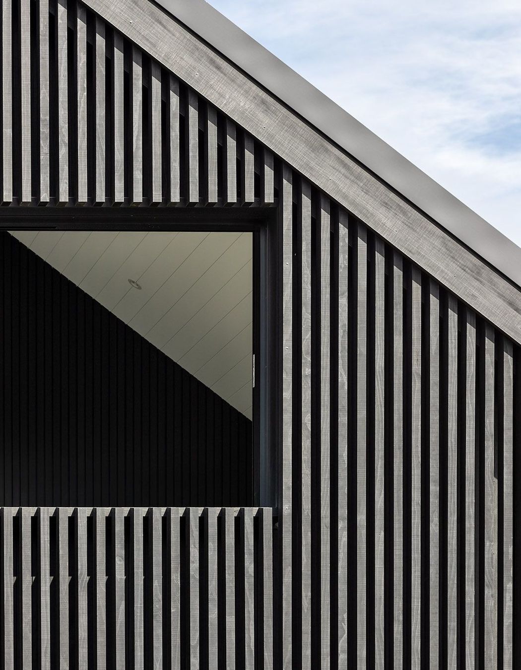 The linear materiality provides a striking geometry.