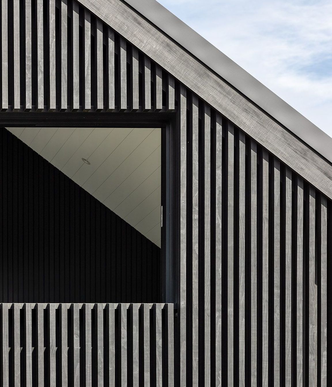 The linear materiality provides a striking geometry.