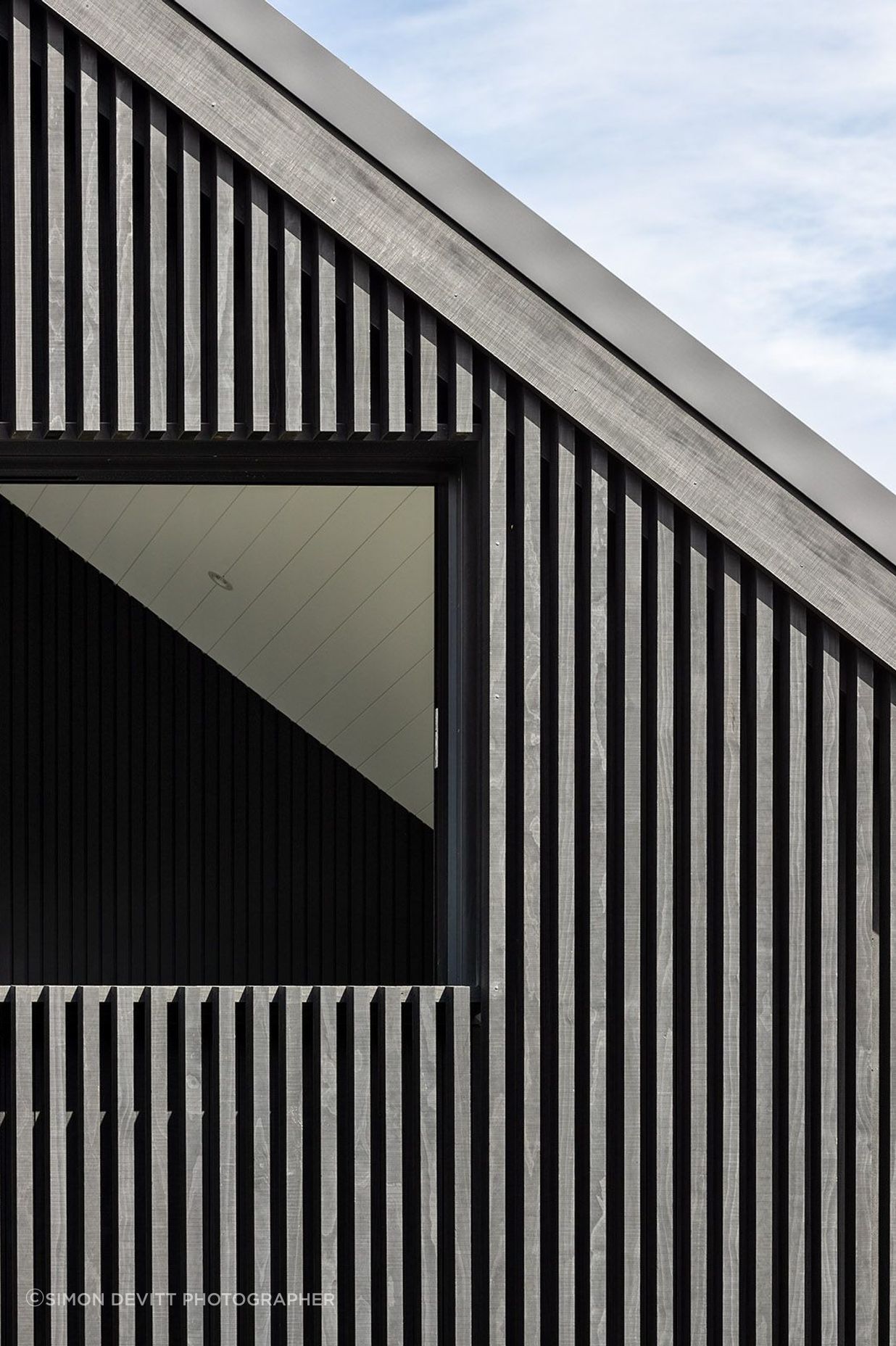 The linear materiality provides a striking geometry.