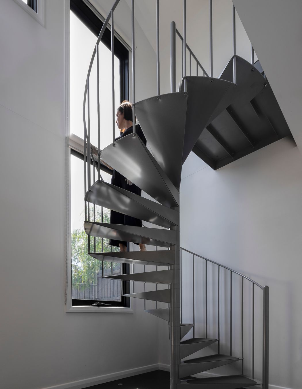 Internal staircase and window onto garden, Home Studio