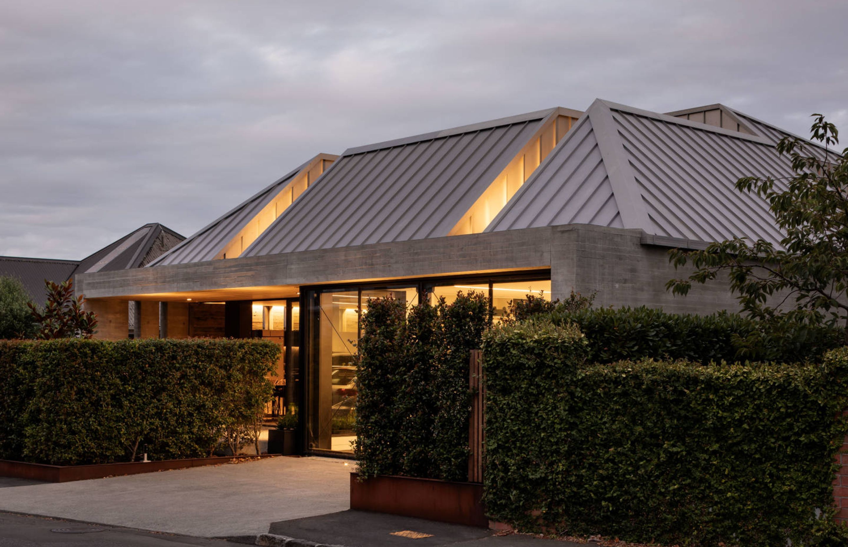 From the street the house has been designed to read as a single-storey home of symmetrical composition and balanced proportions.