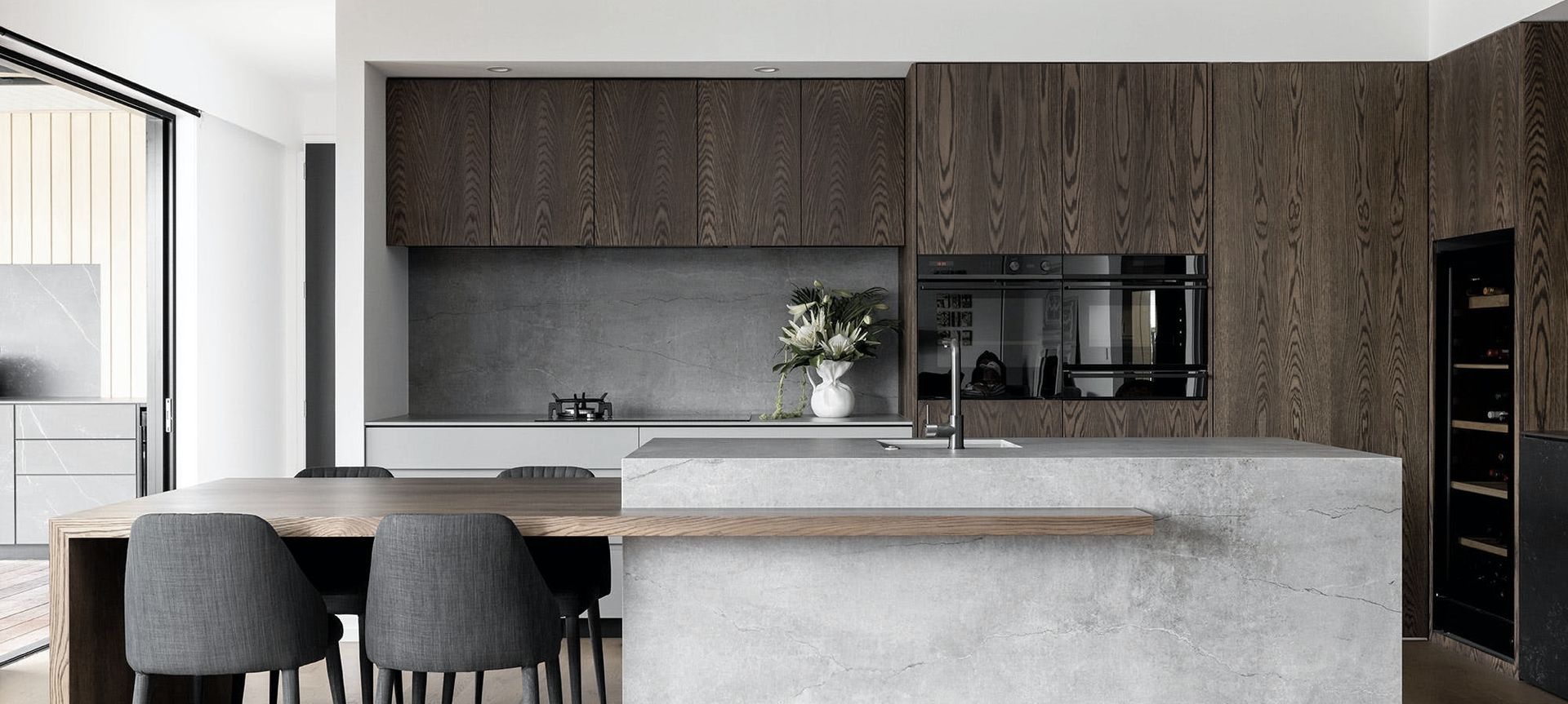 Two Dekton Colours To Match Wood In Kitchens & Bathrooms banner