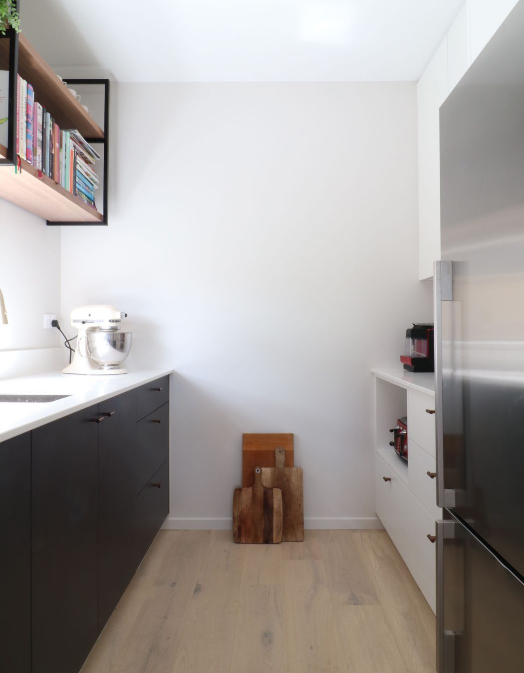 Walnut Veneer with Dark Cabinetry