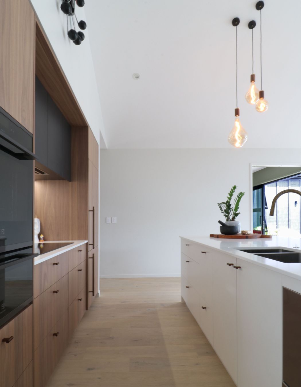 Walnut Veneer with Dark Cabinetry