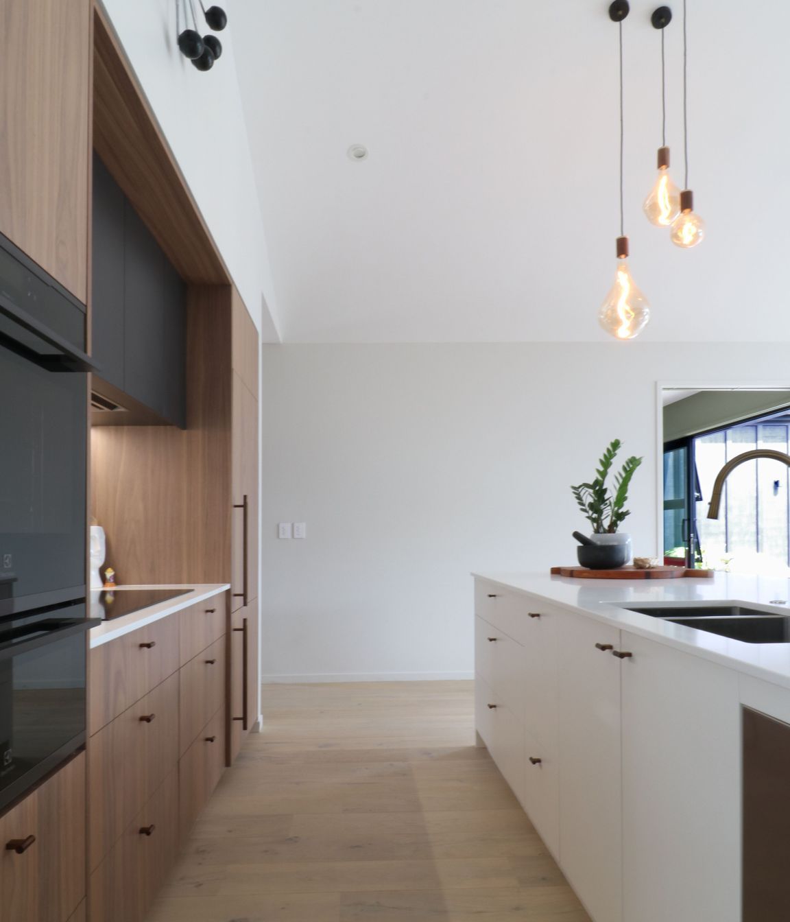 Walnut Veneer with Dark Cabinetry