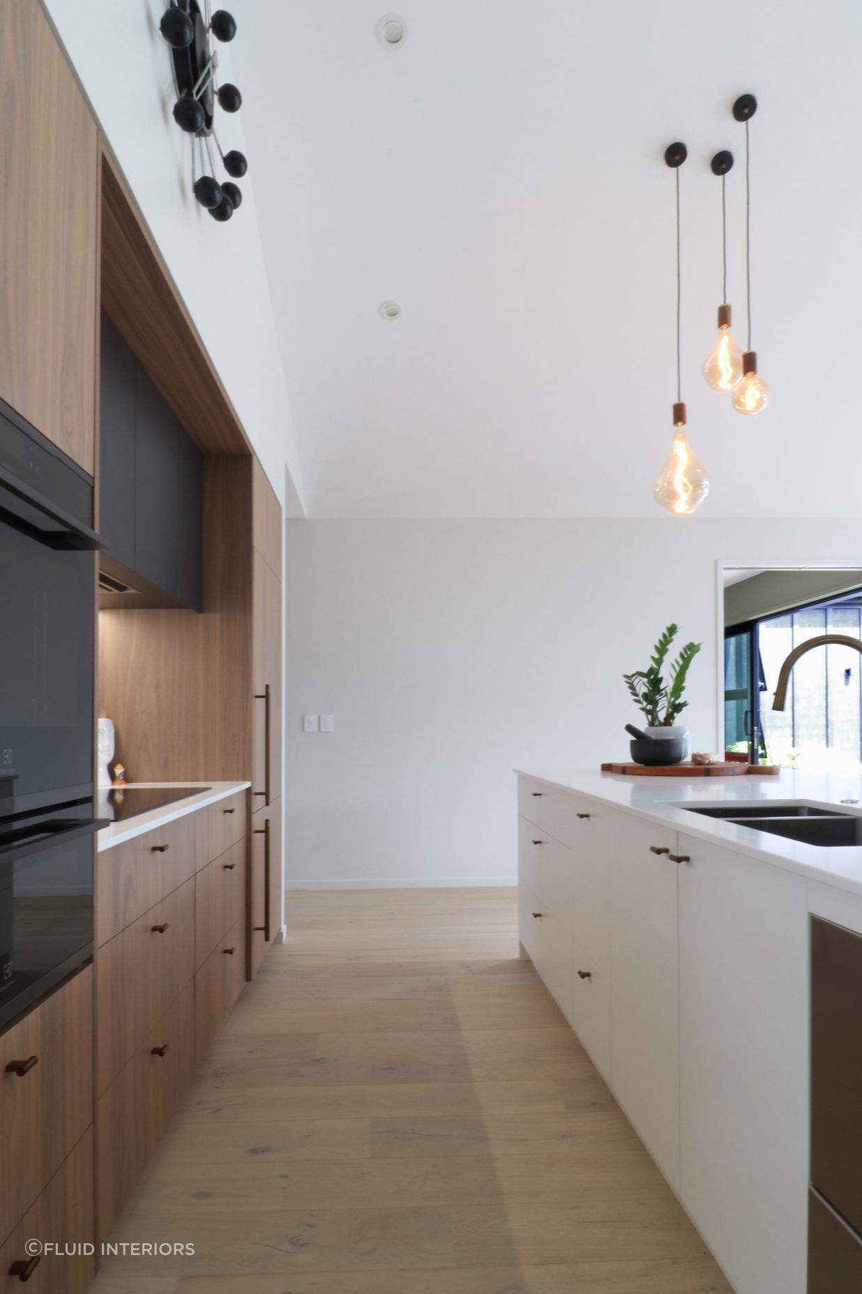 Walnut Veneer with Dark Cabinetry