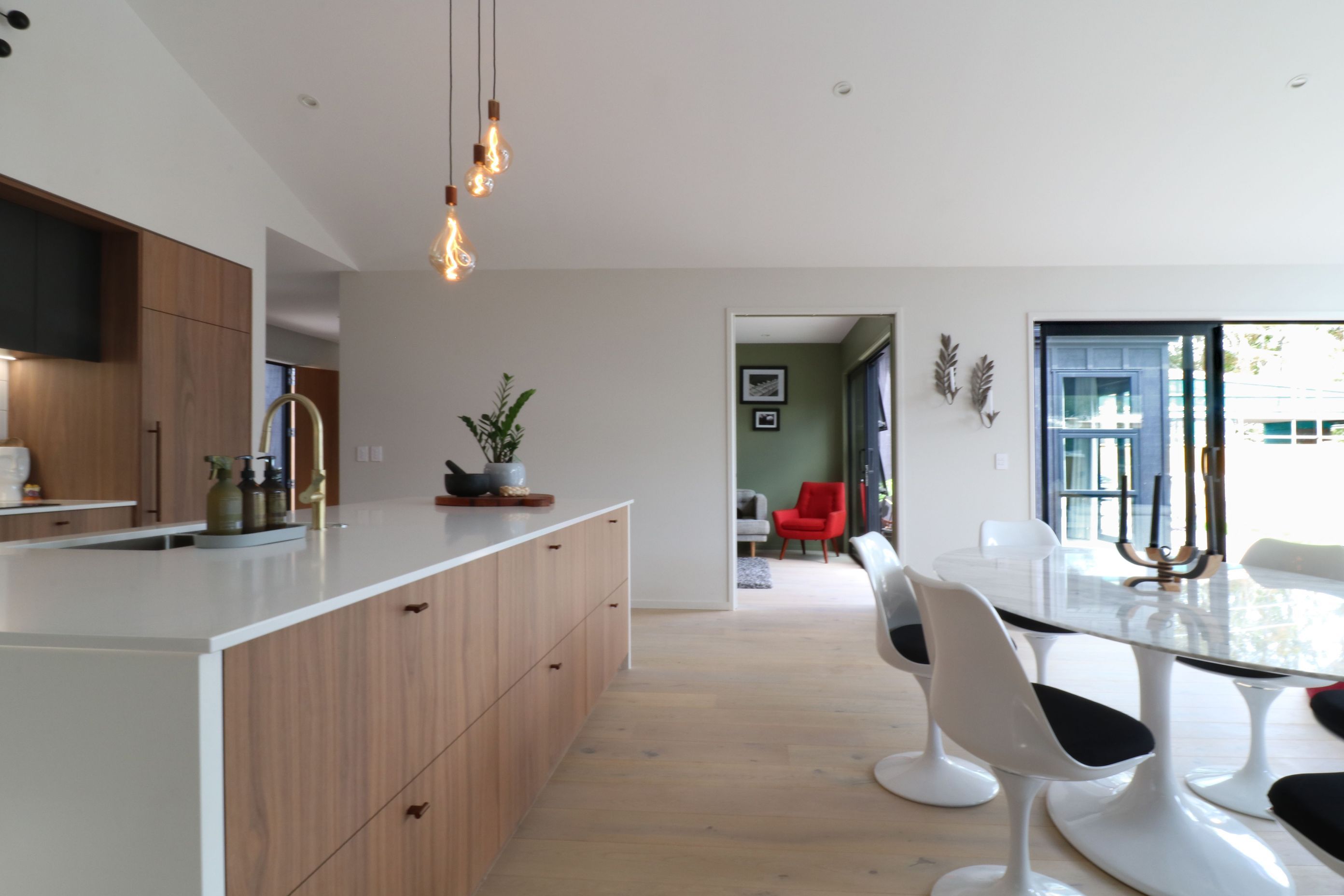Walnut Veneer with Dark Cabinetry