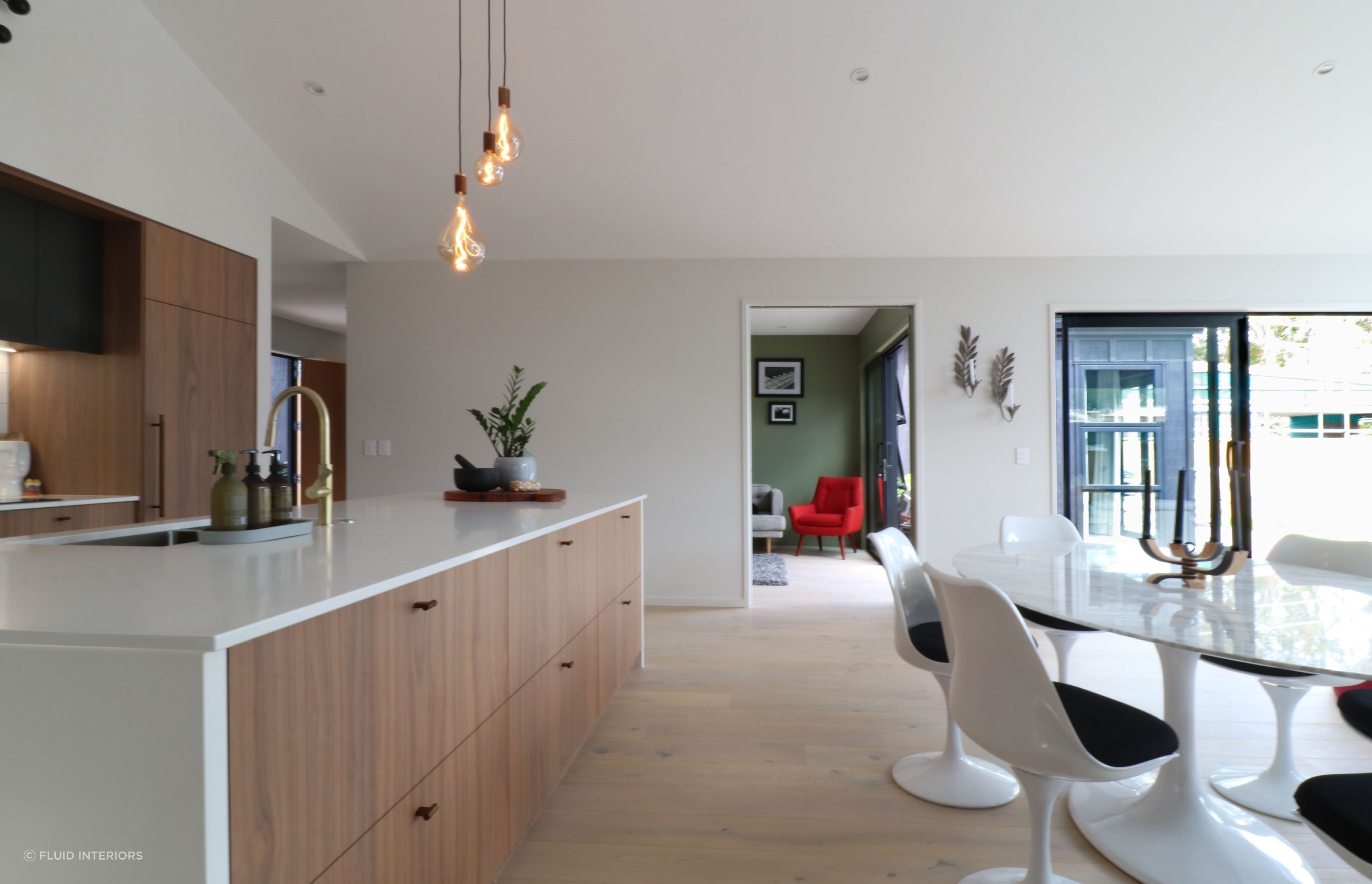 Walnut Veneer with Dark Cabinetry