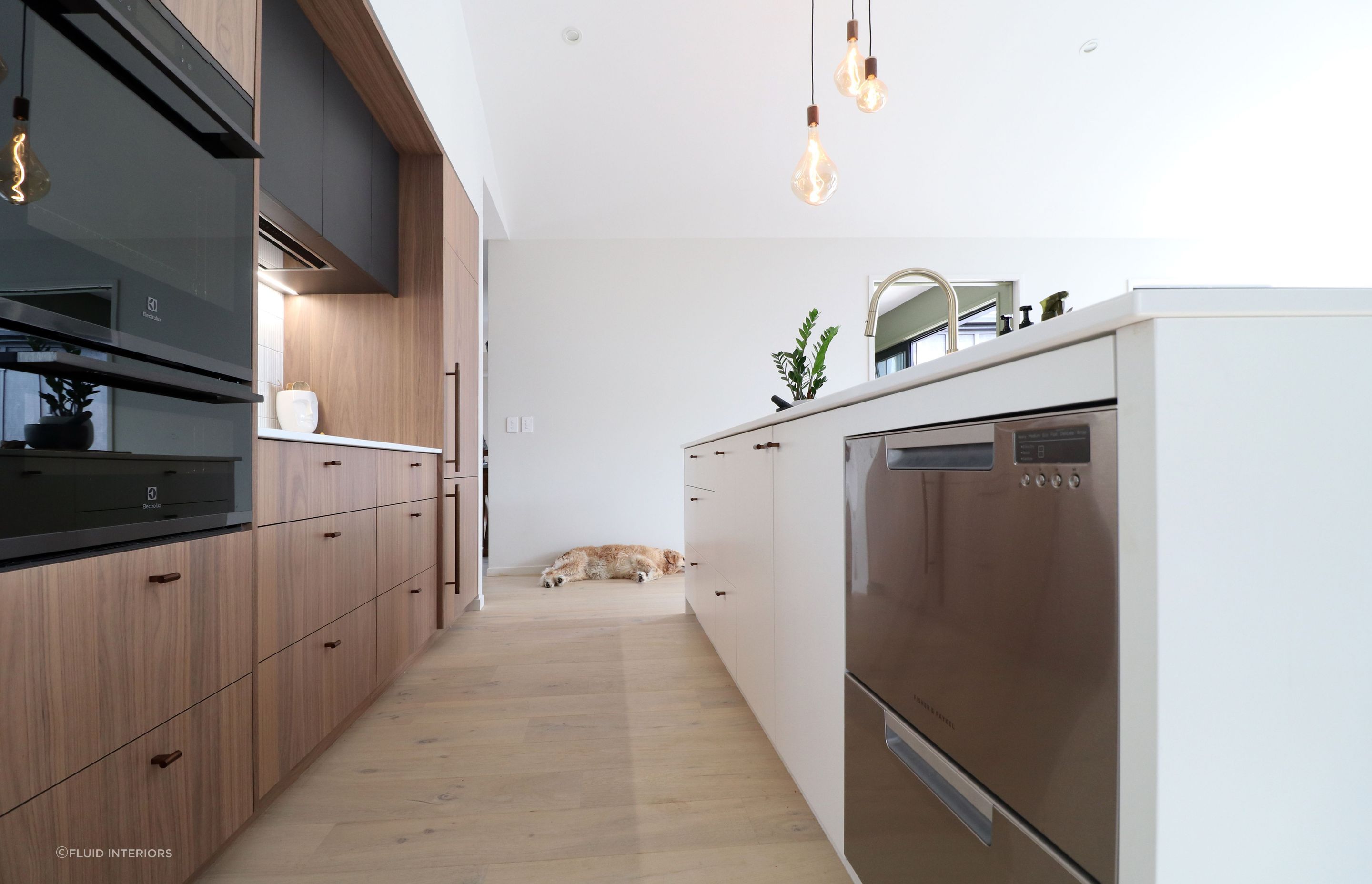 Walnut Veneer with Dark Cabinetry