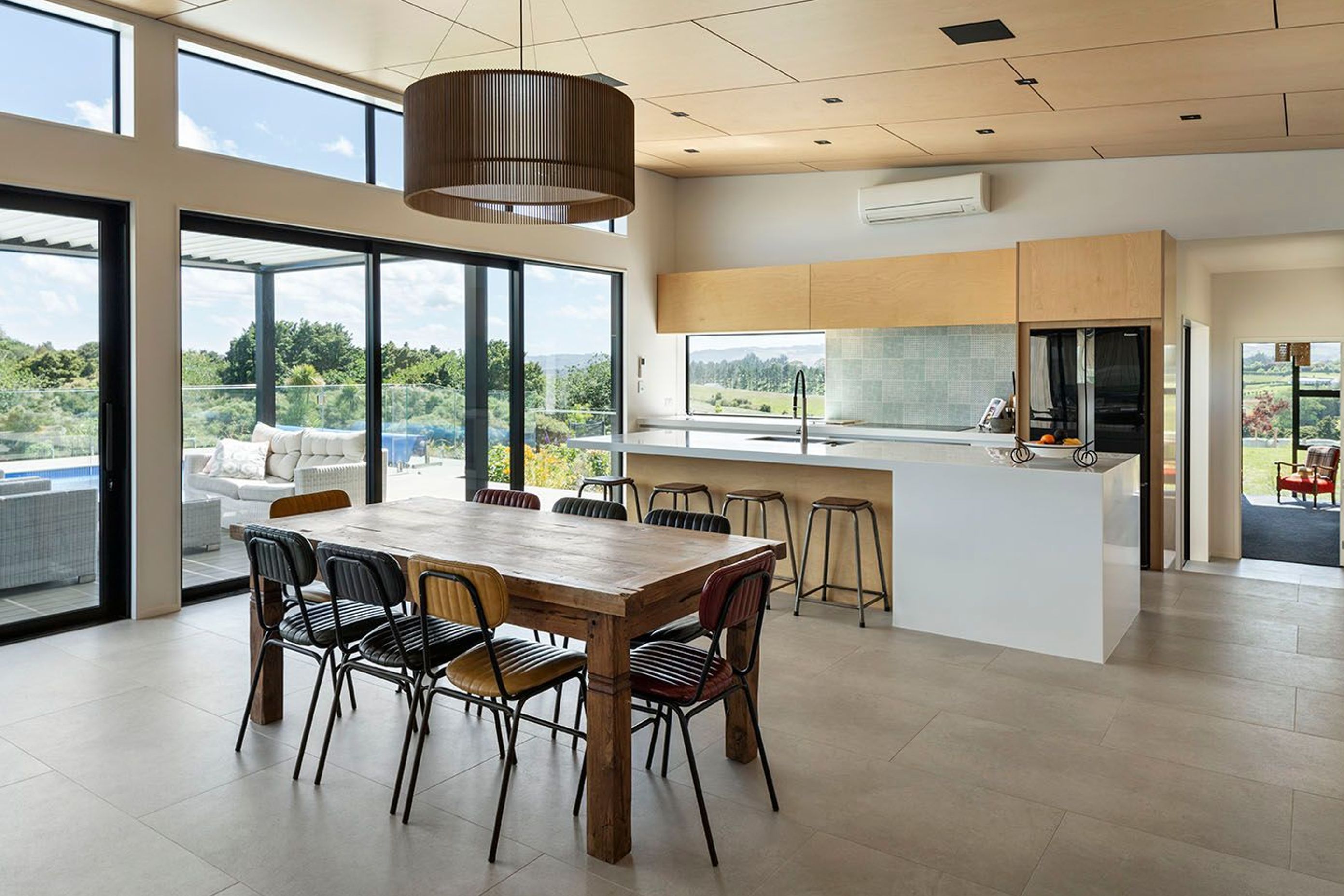Kitchen/ dining flow through the main area of the house