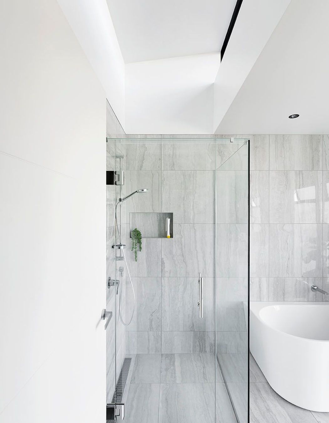 High skylights bring light and life to what may have become a dark usual corner